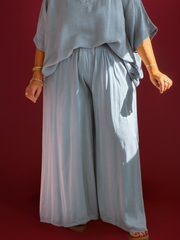 Pantalon palazzo bleu jean - 1826