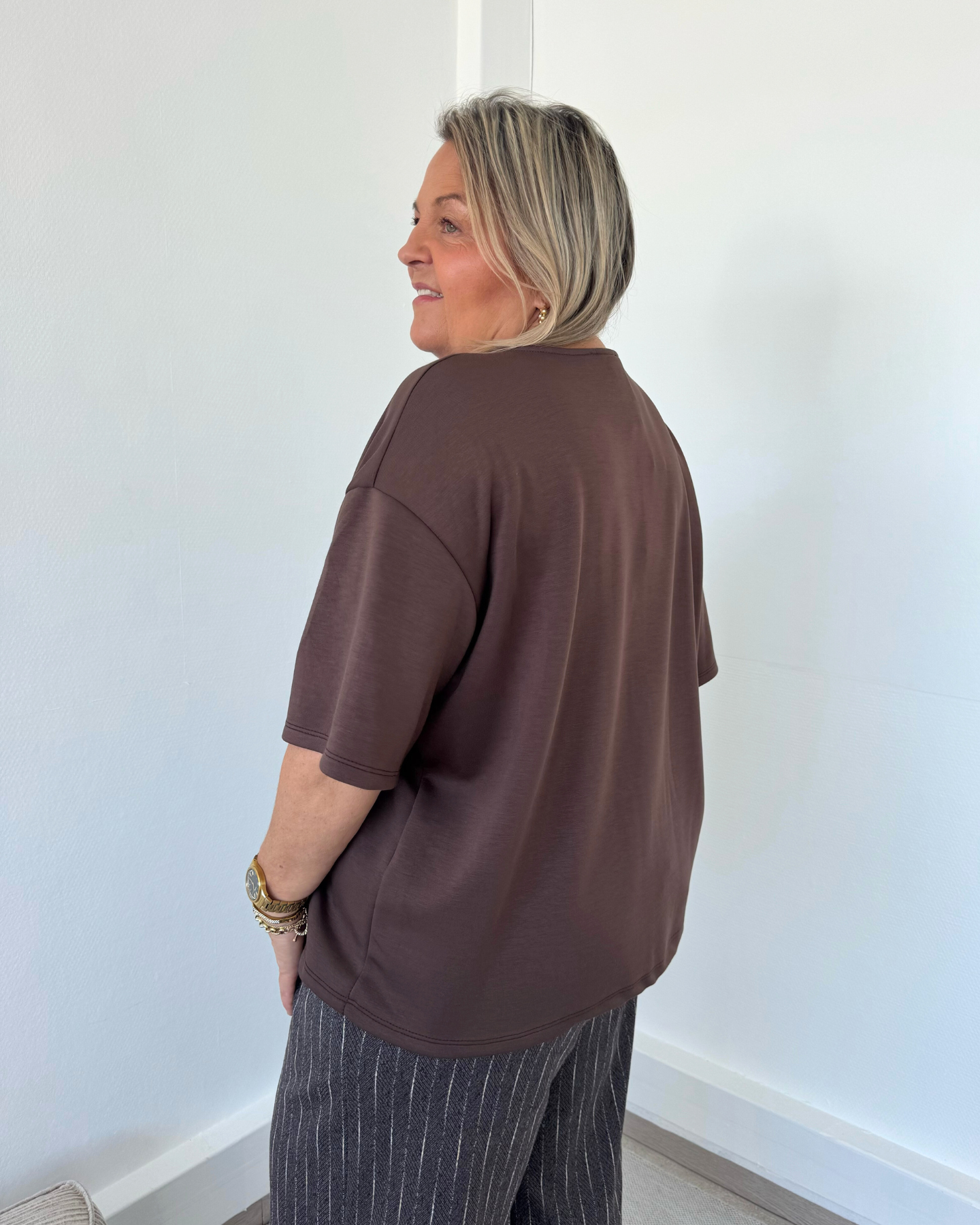 T-shirt doux oversize mocha