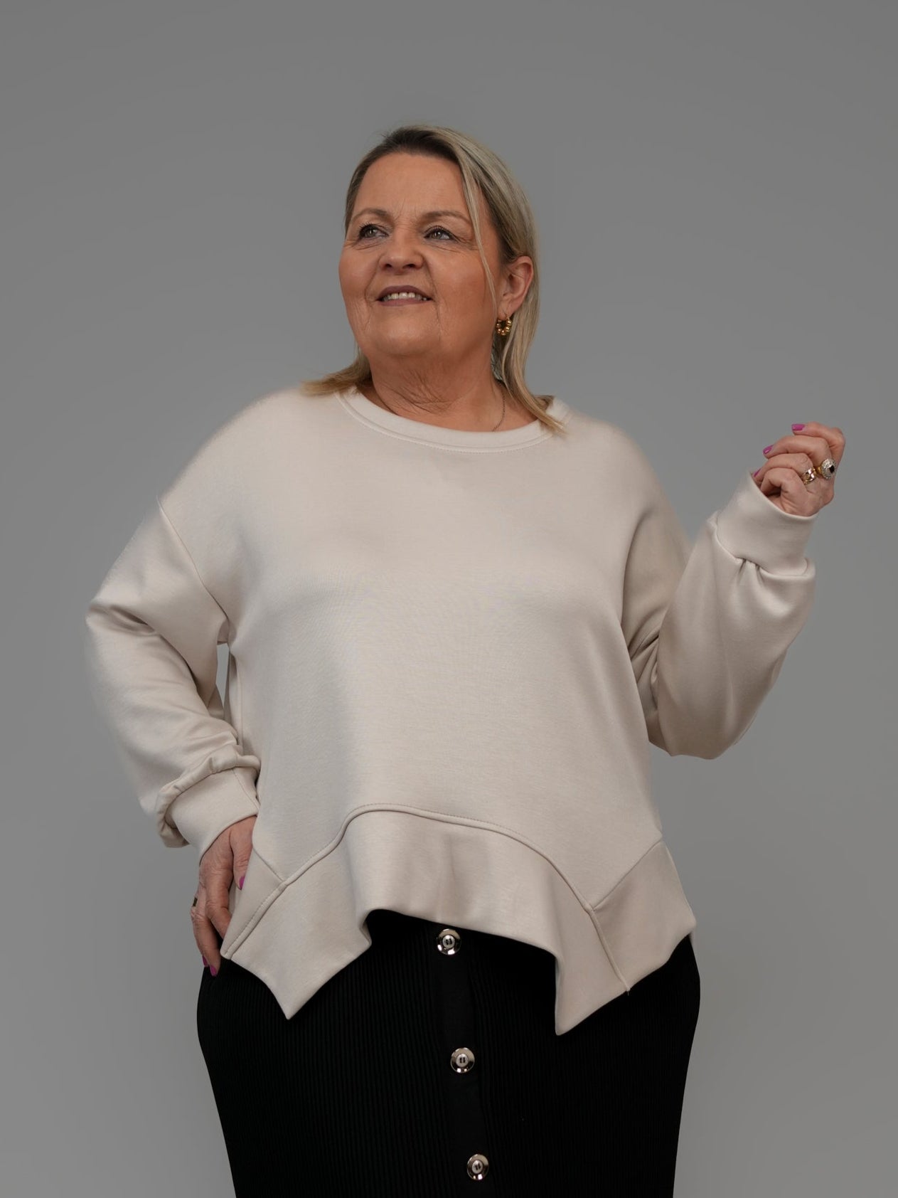 Sweat asymétrique beige