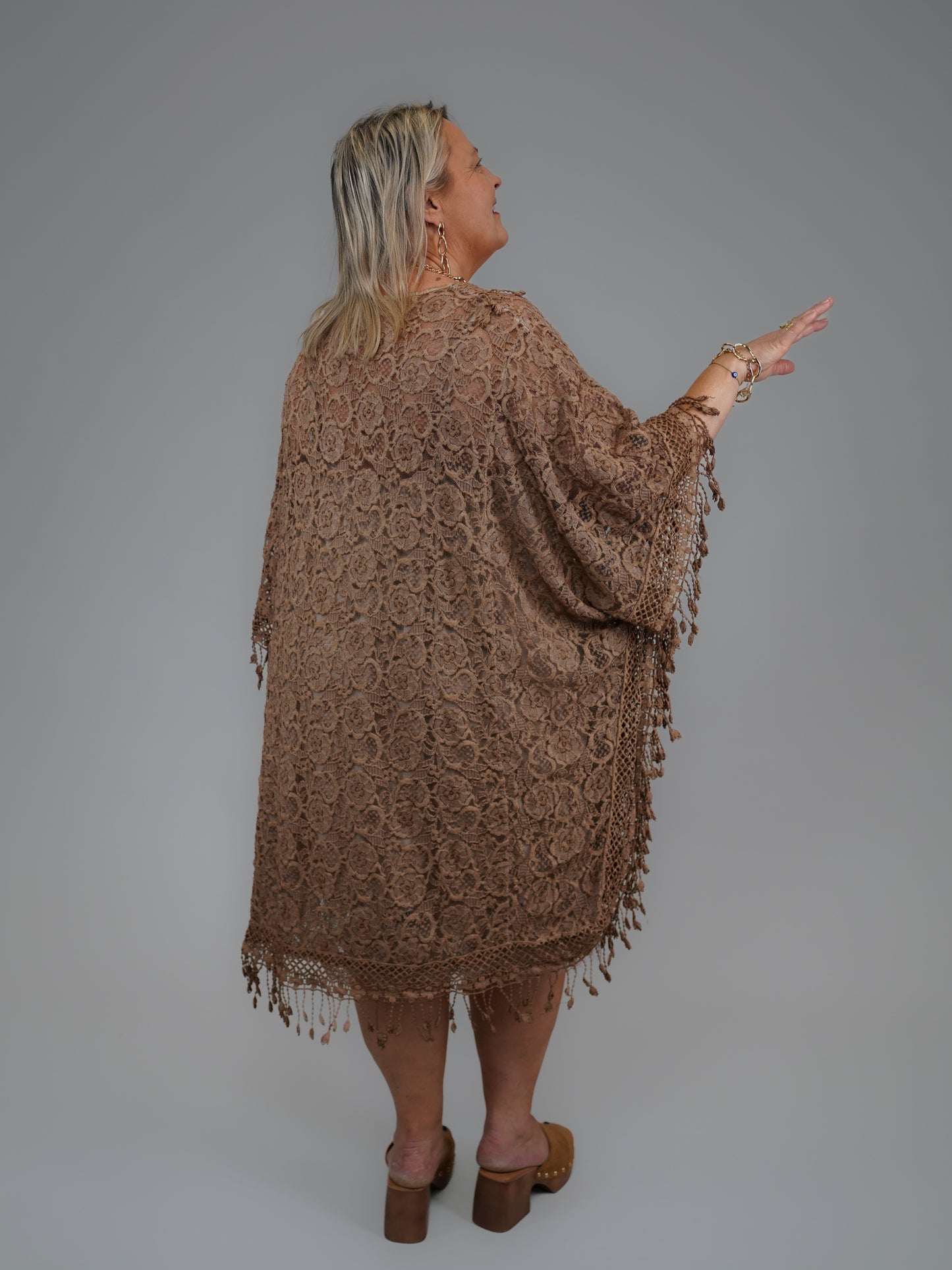 Tunique en dentelle camel - 1062