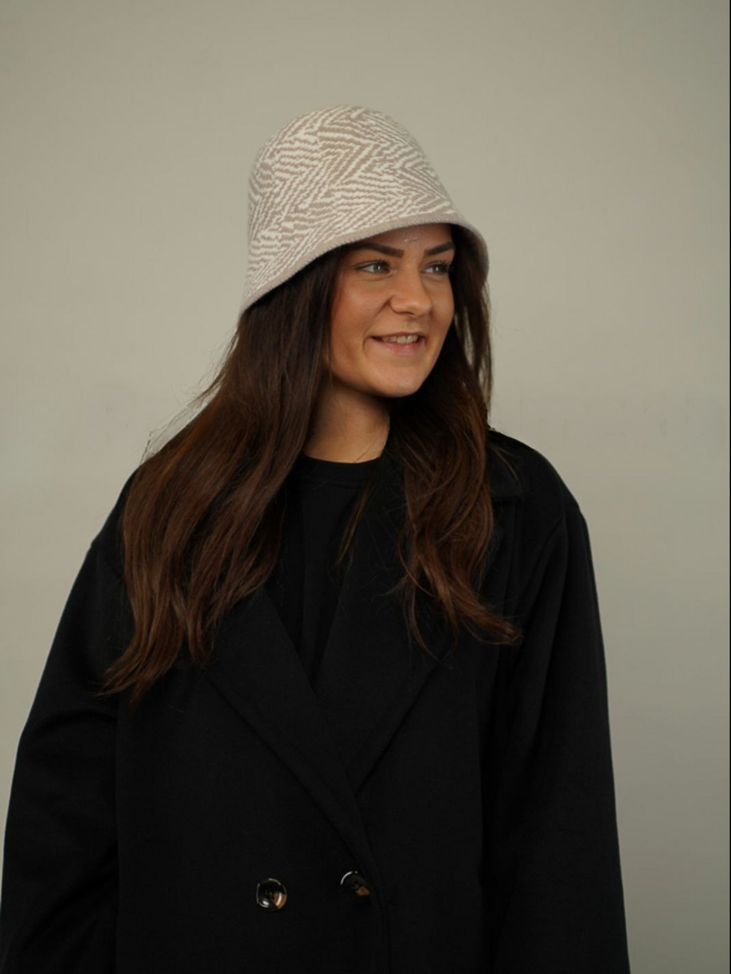 Chapeau bicolore beige