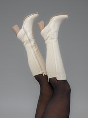 Bottes beiges élastiques