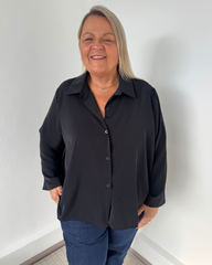 Chemise dos plissé noire