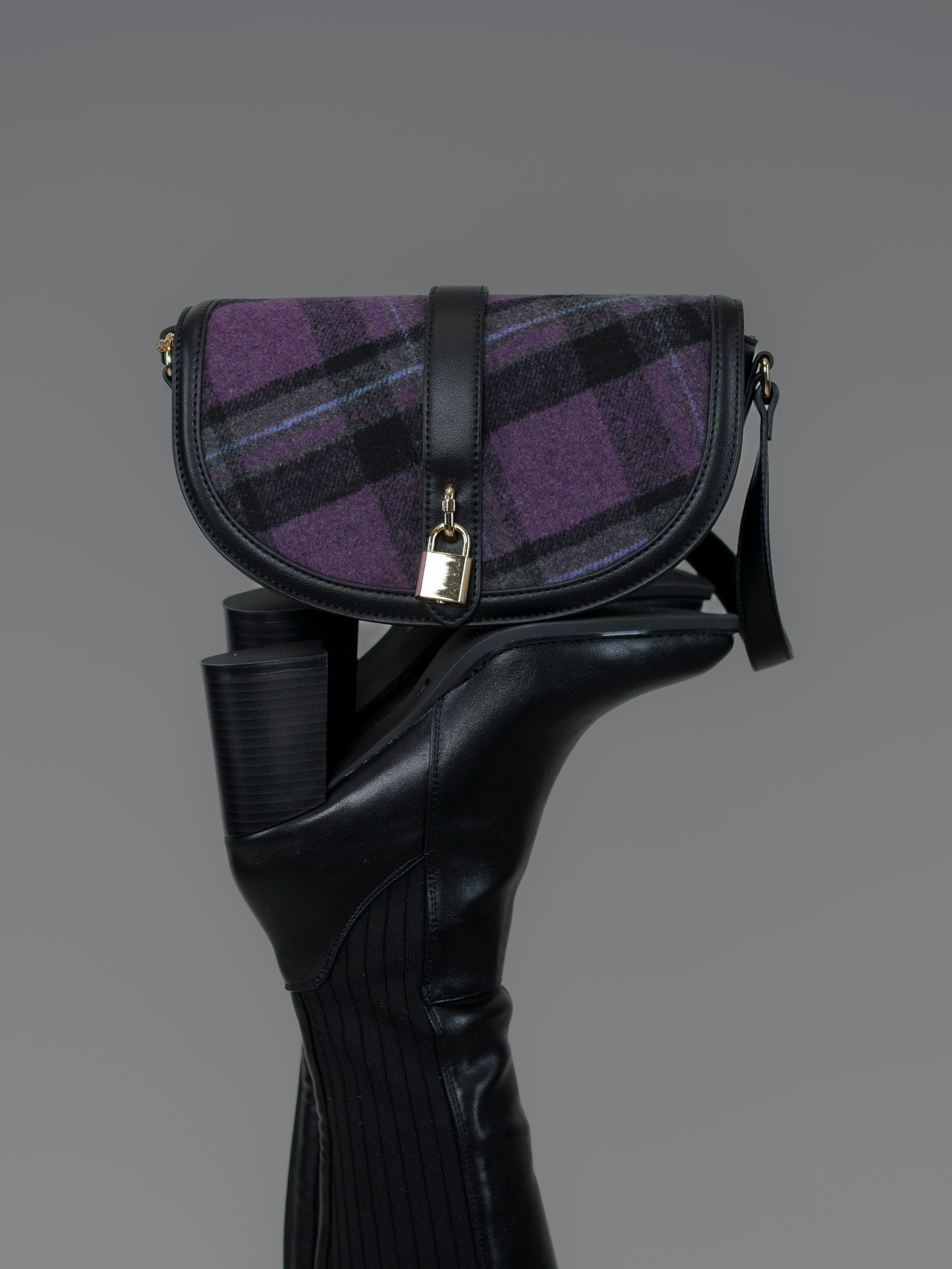 Sac tartan violet