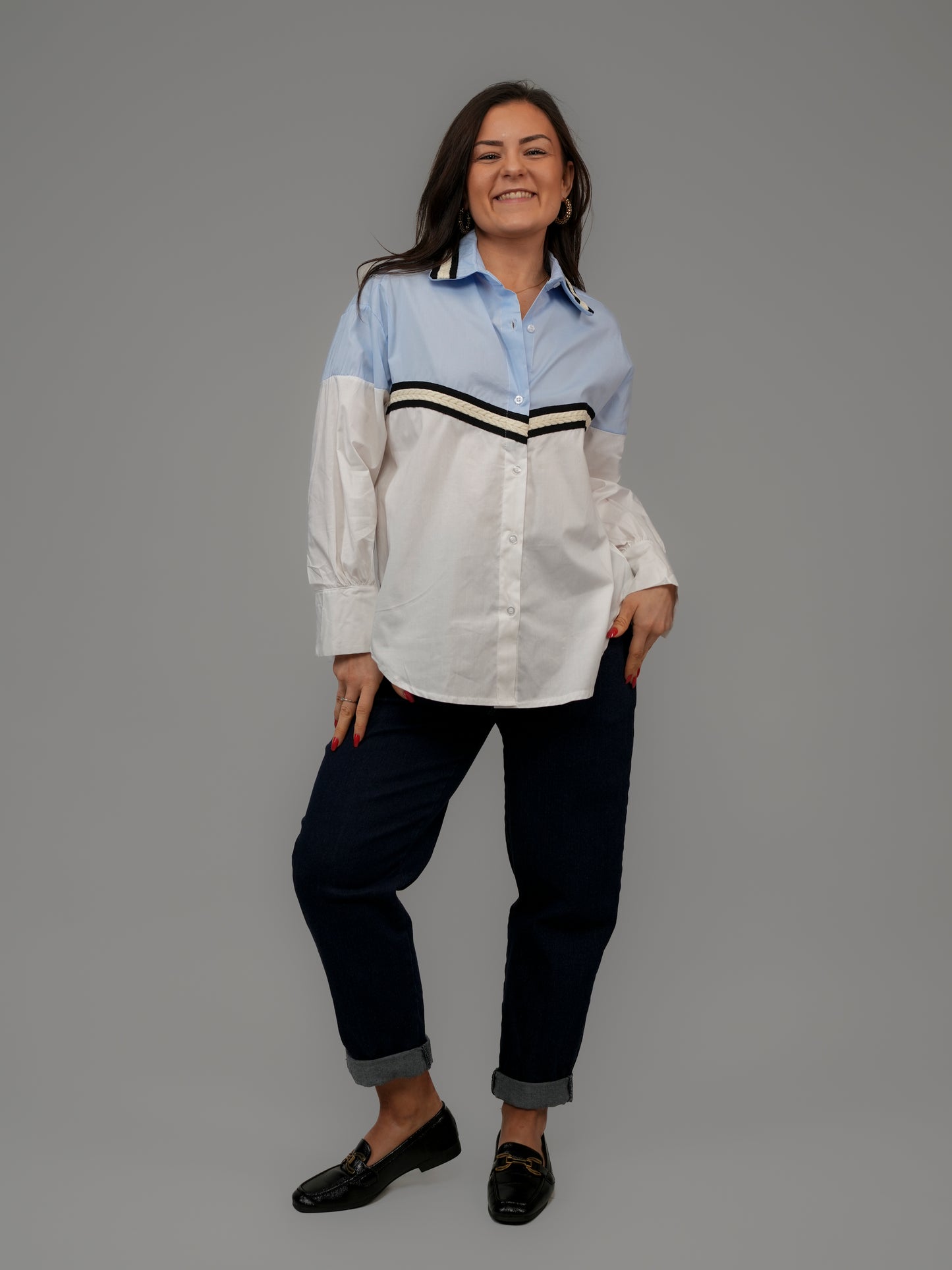 Chemise bicolore à détails