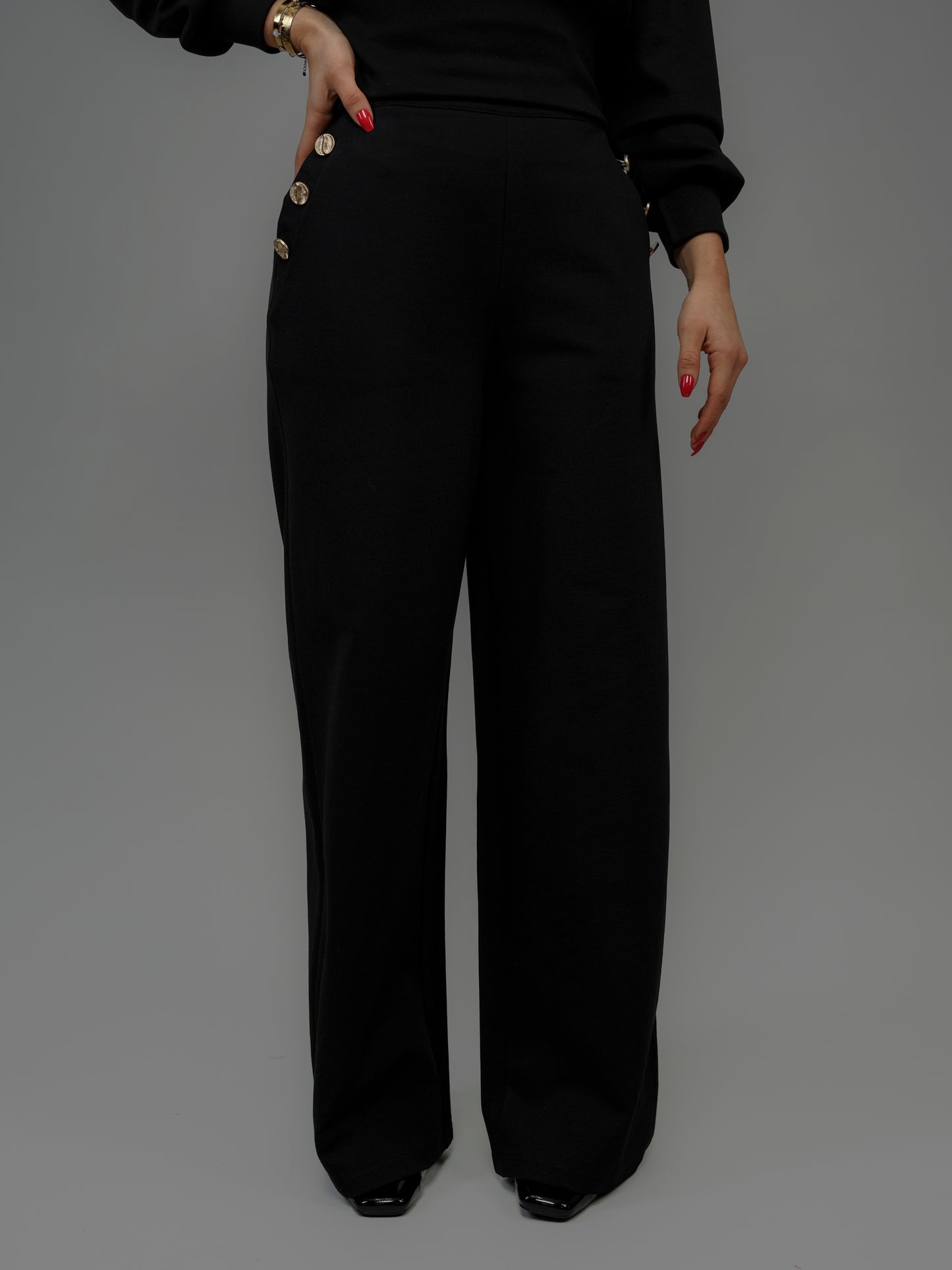 Pantalon à pont noir