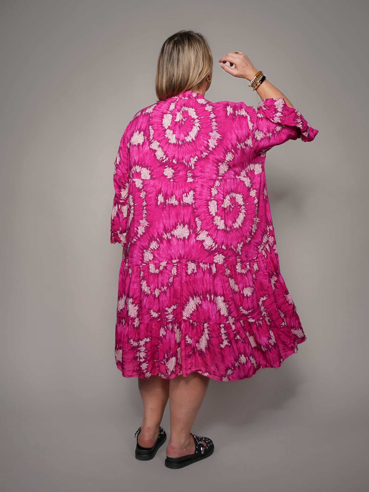 Robe imprimée fuchsia - 1475