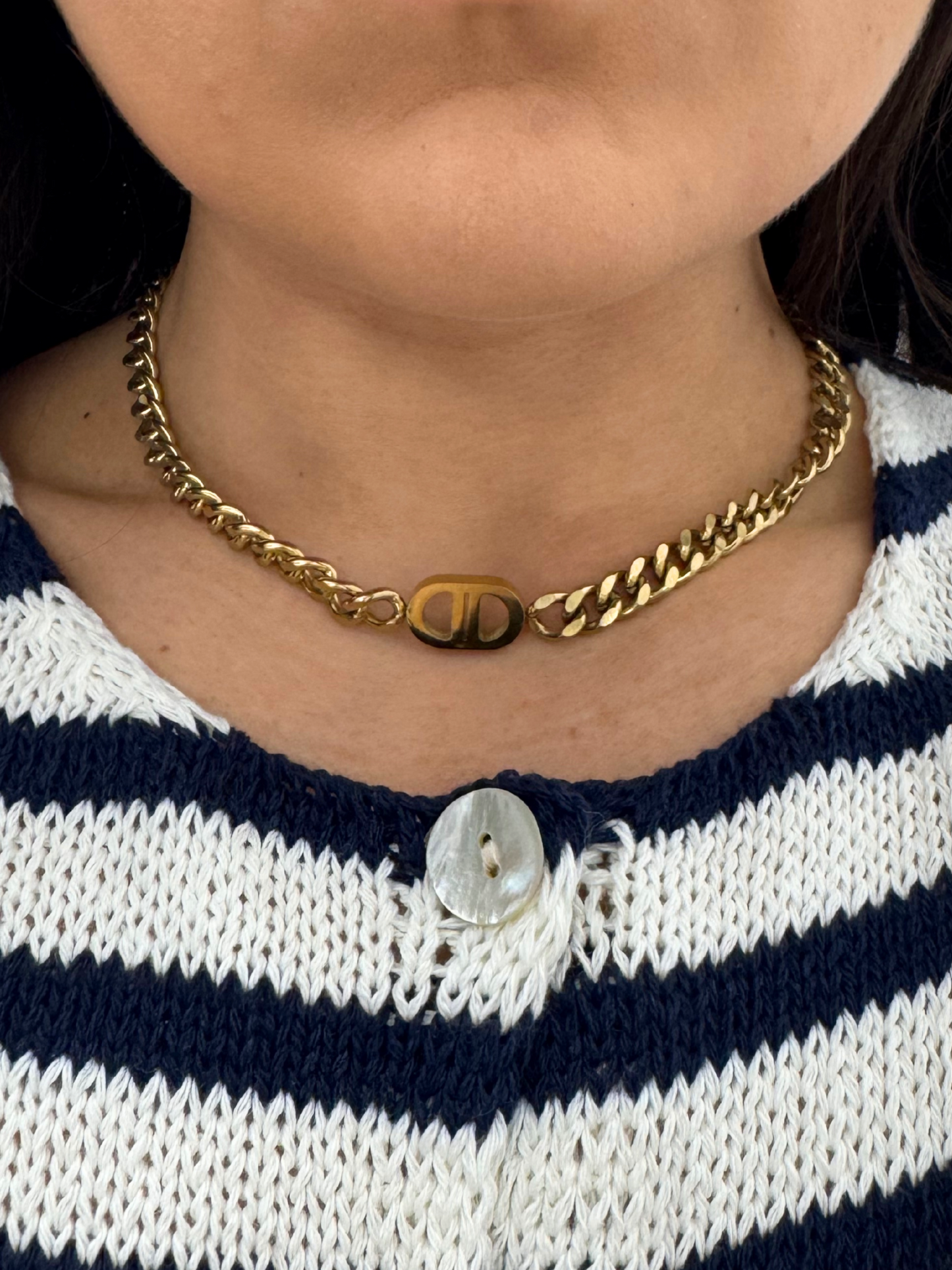 Collier gourmette doré