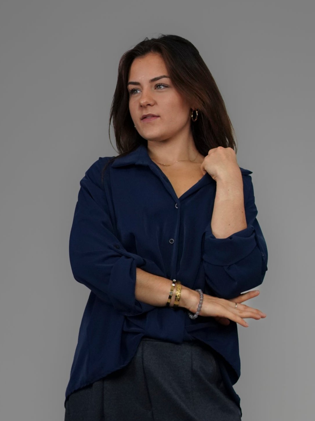 Chemisier blousé marine