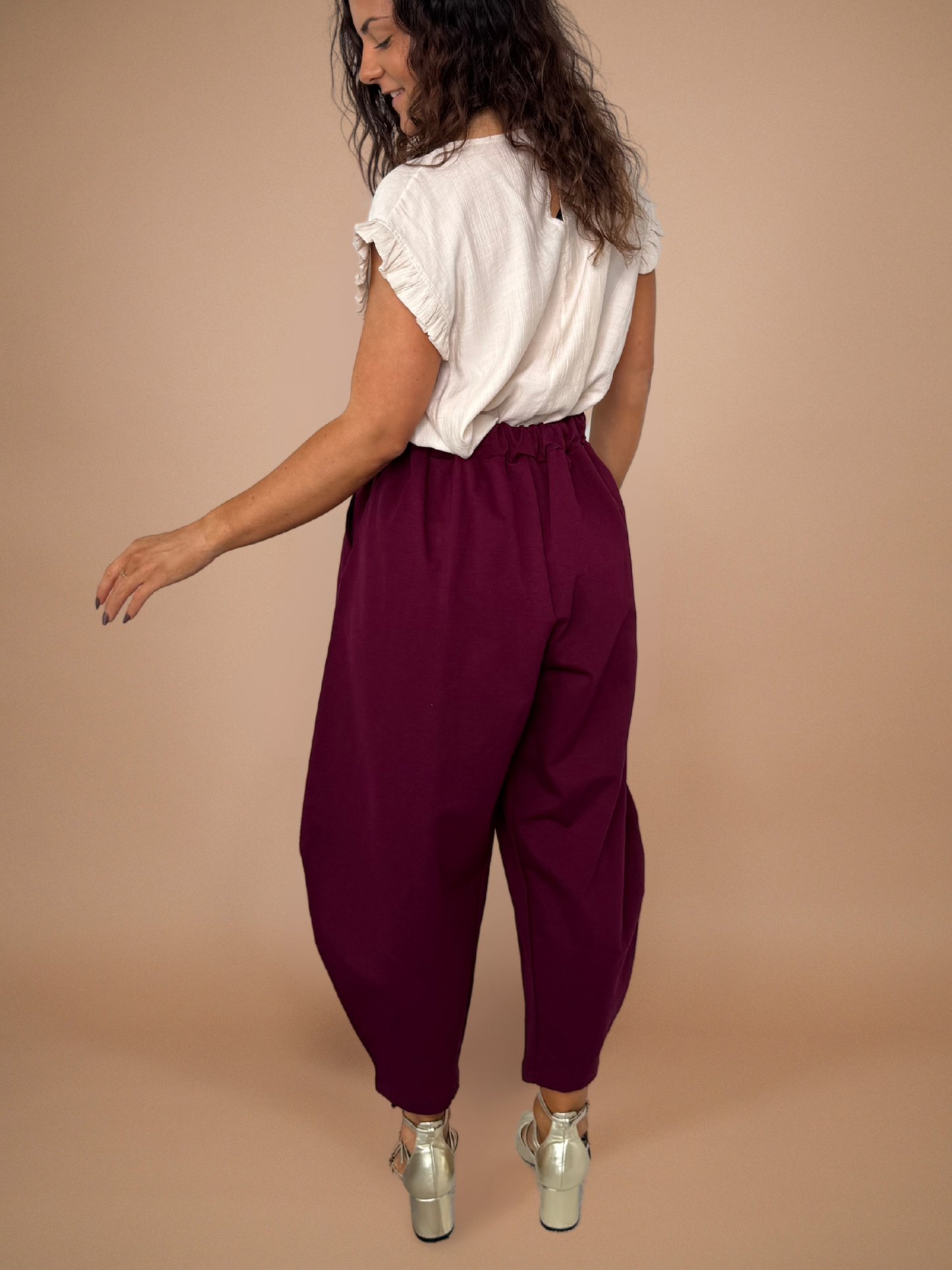 Pantalon japonais bordeaux - 1611