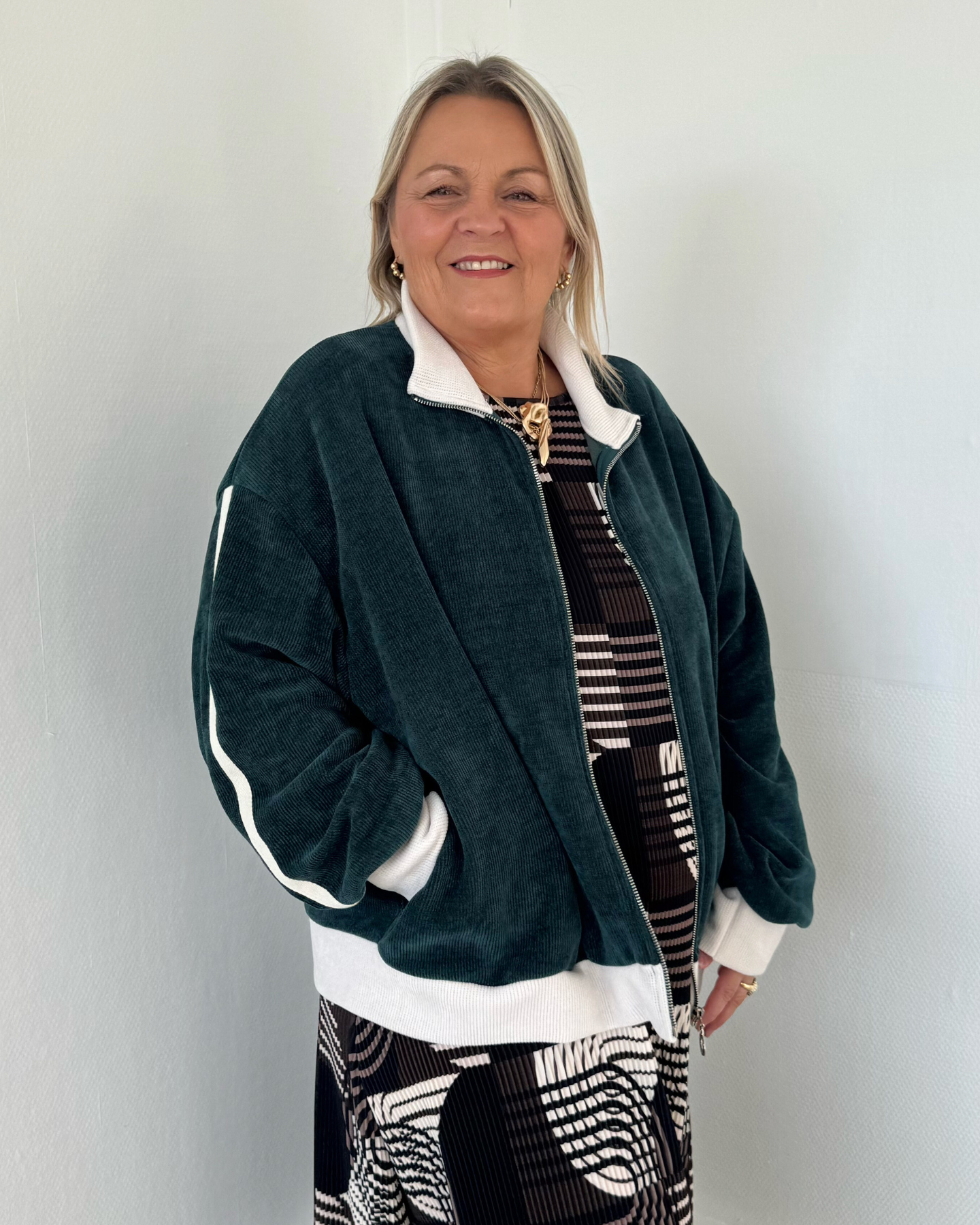 Veste sportswear zippée verte