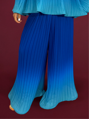 Pantalon à volants dégradé bleu - 1901