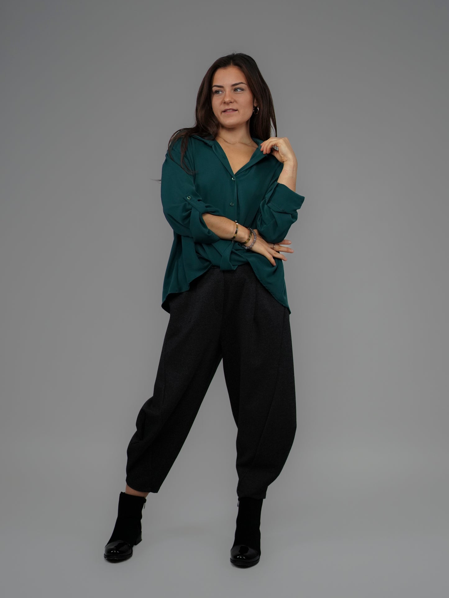 Chemisier blousé vert