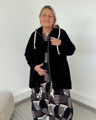 Veste oversize à capuche noire