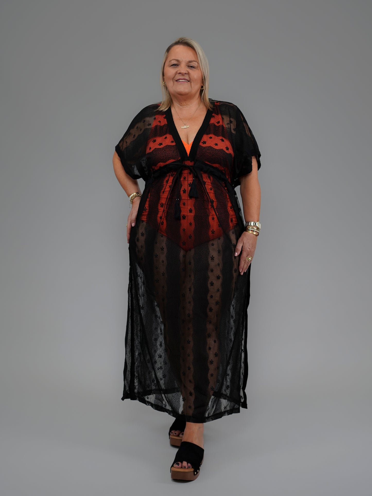 Kimono en dentelle noire - 1046