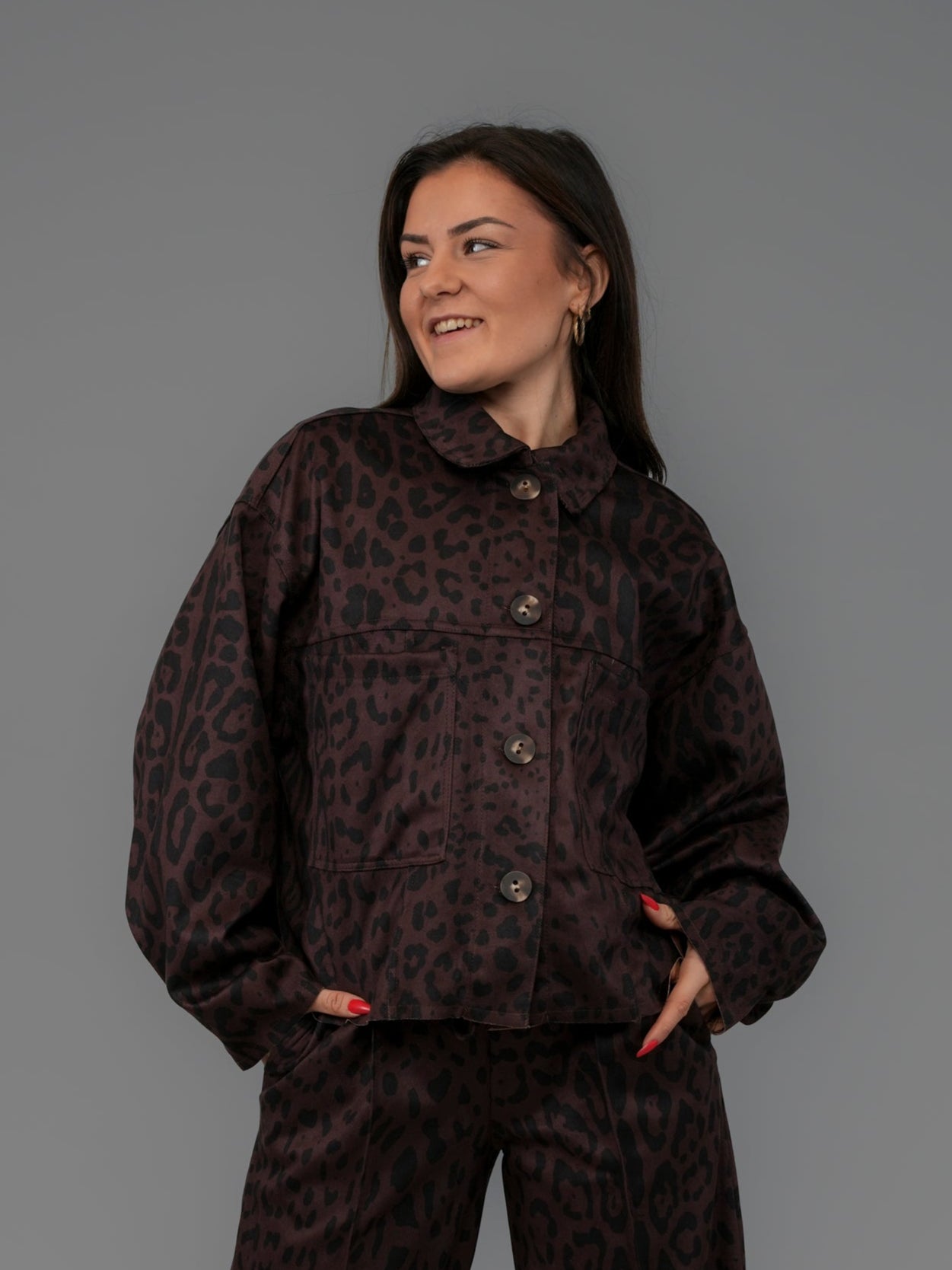 Veste léopard choco