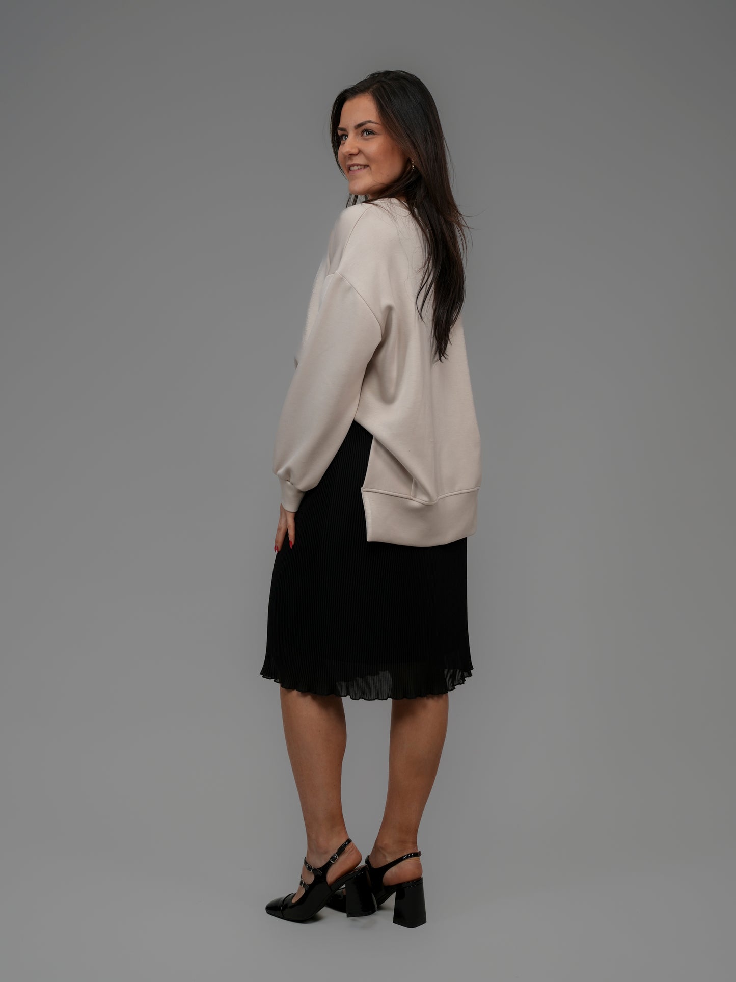 Sweat asymétrique beige