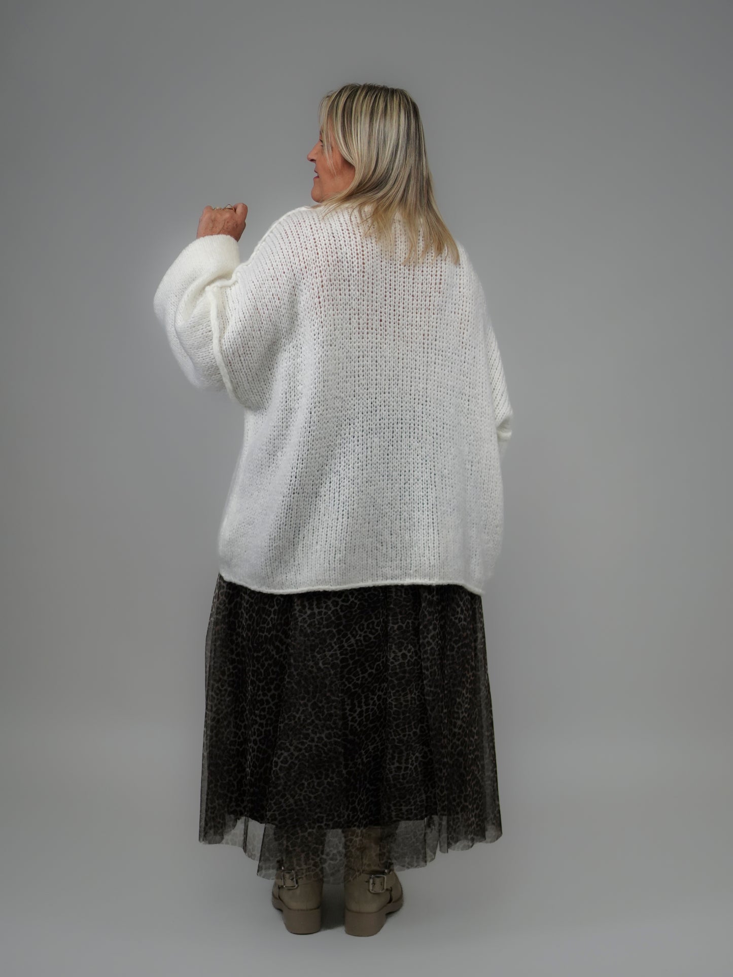 Pull oversize blanc