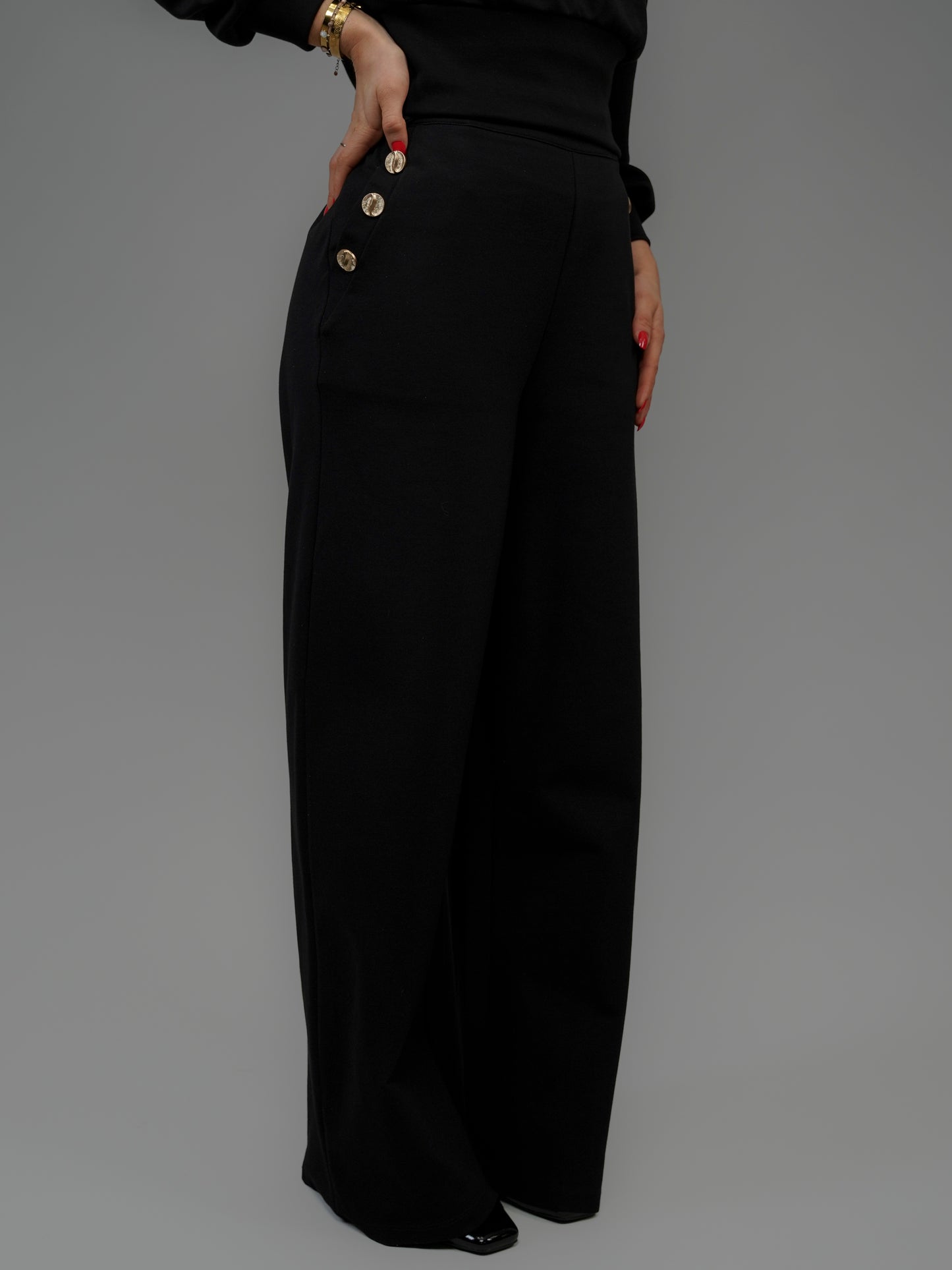 Pantalon à pont noir
