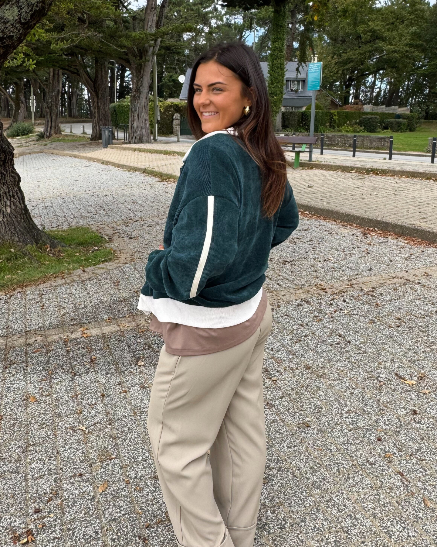 Veste sportswear zippée verte
