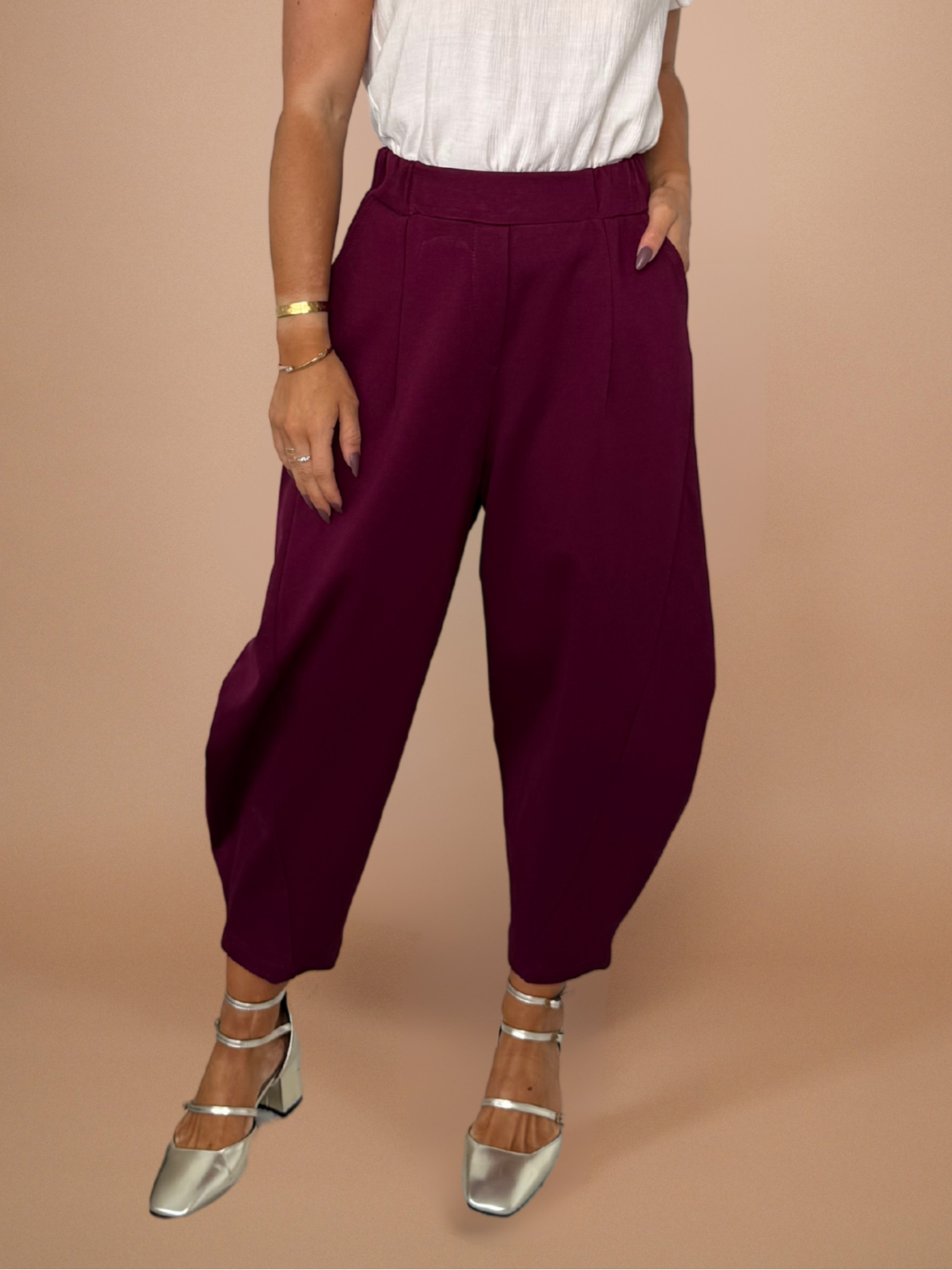 Pantalon japonais bordeaux - 1611