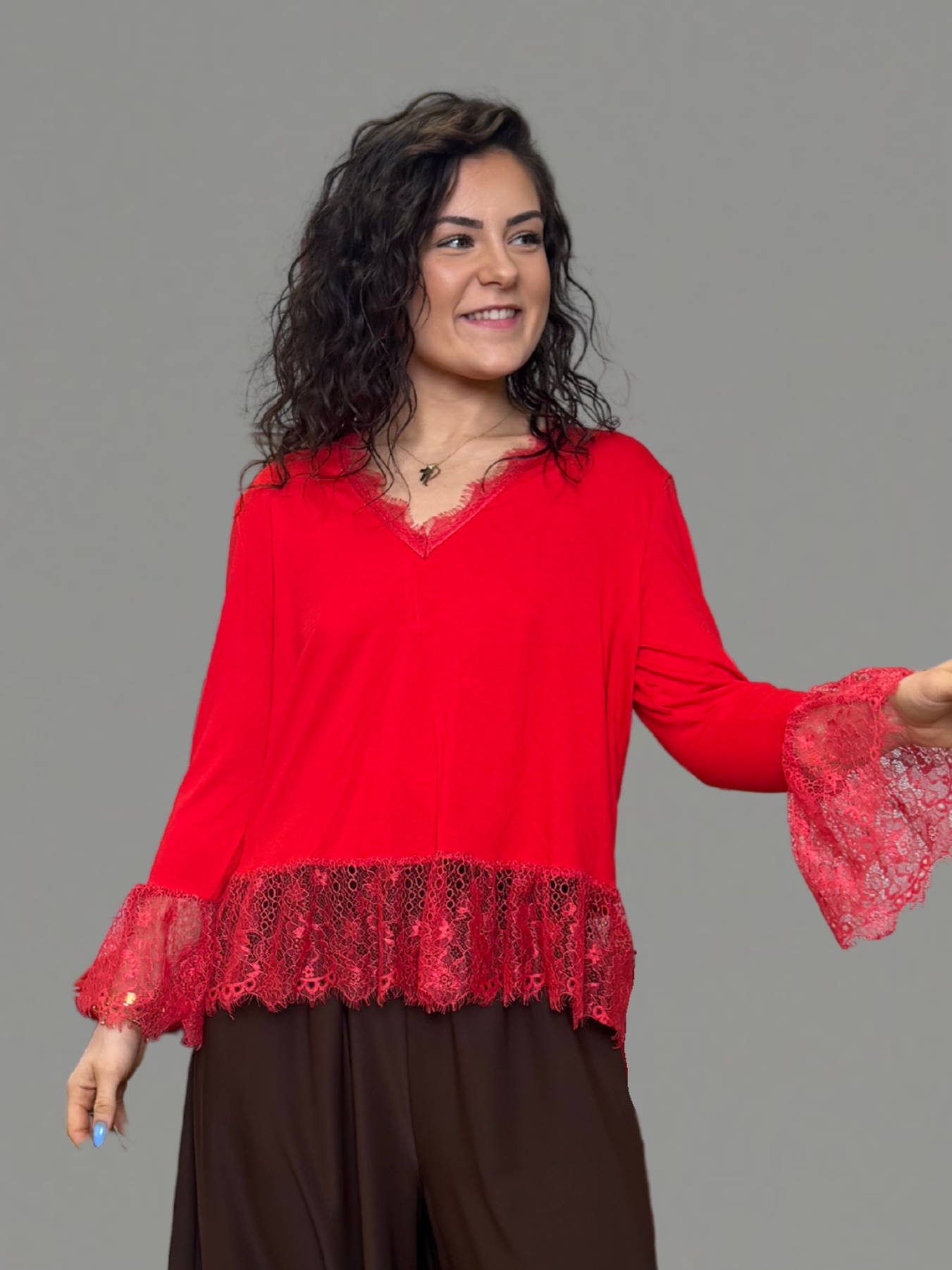 Top dentelle rouge