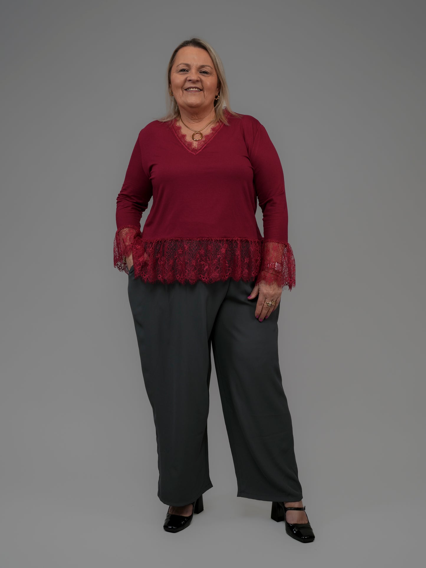Pantalon à pan gris