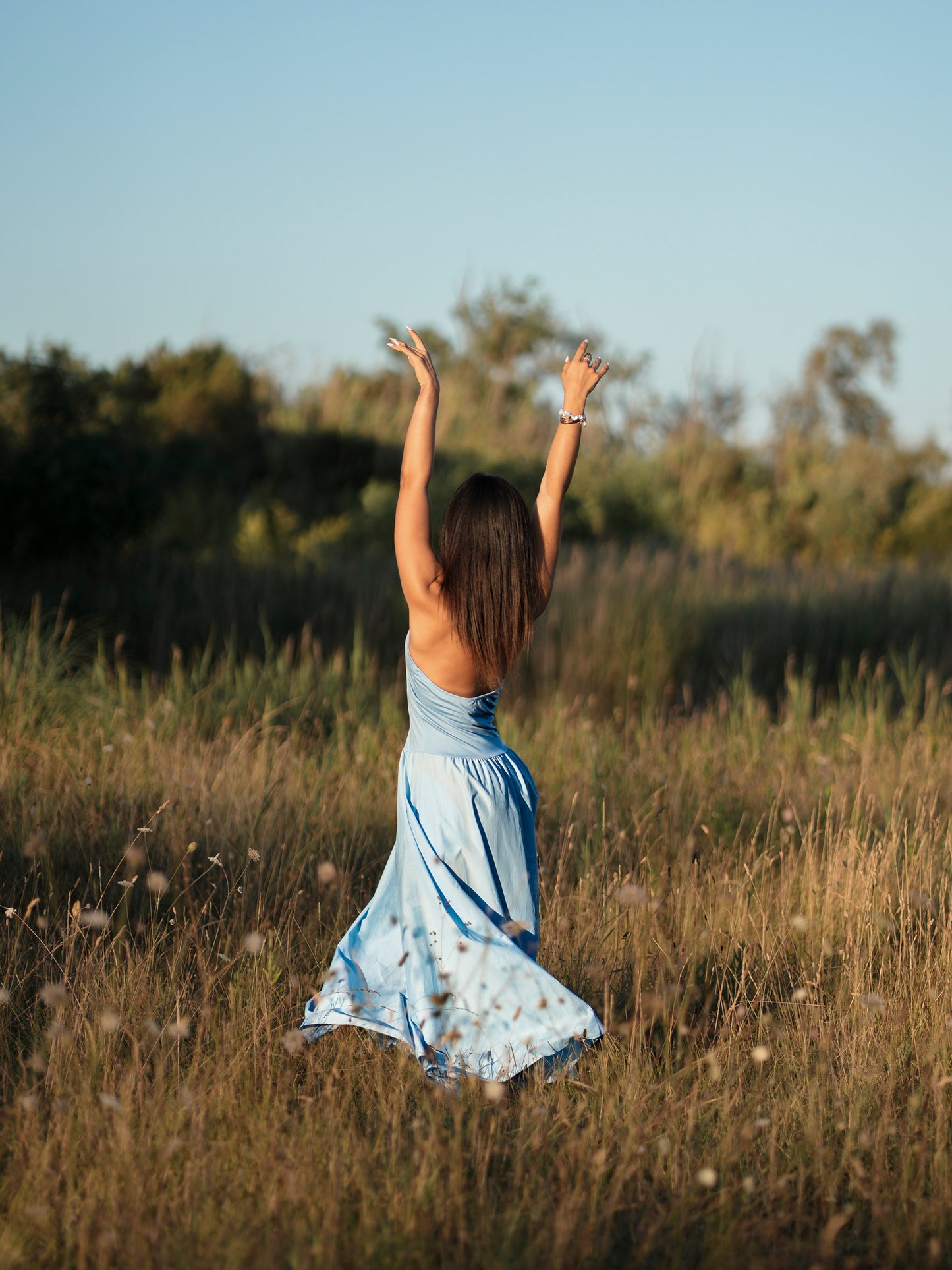 Robe débardeur bleu jean