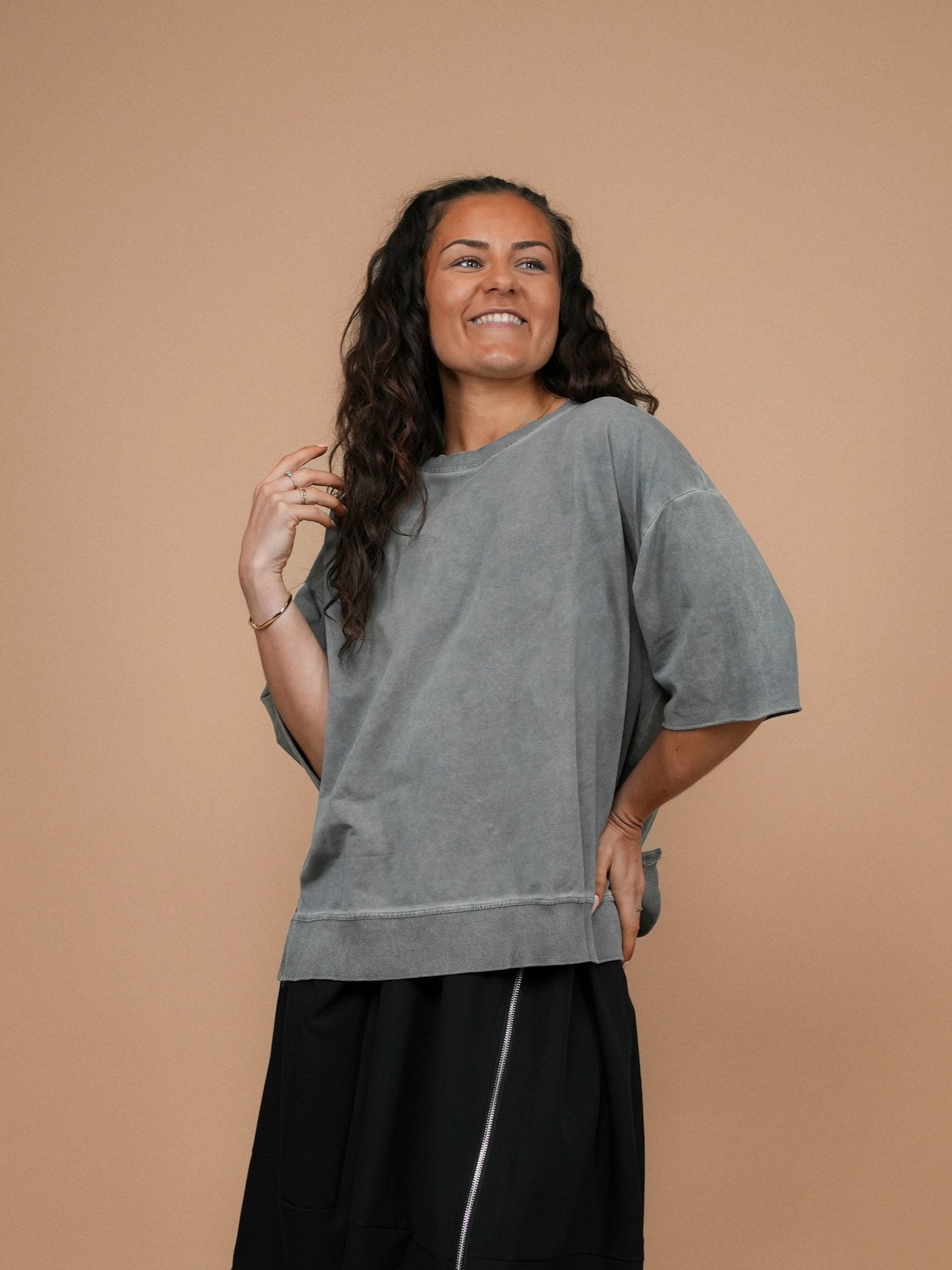 T-shirt délavé gris