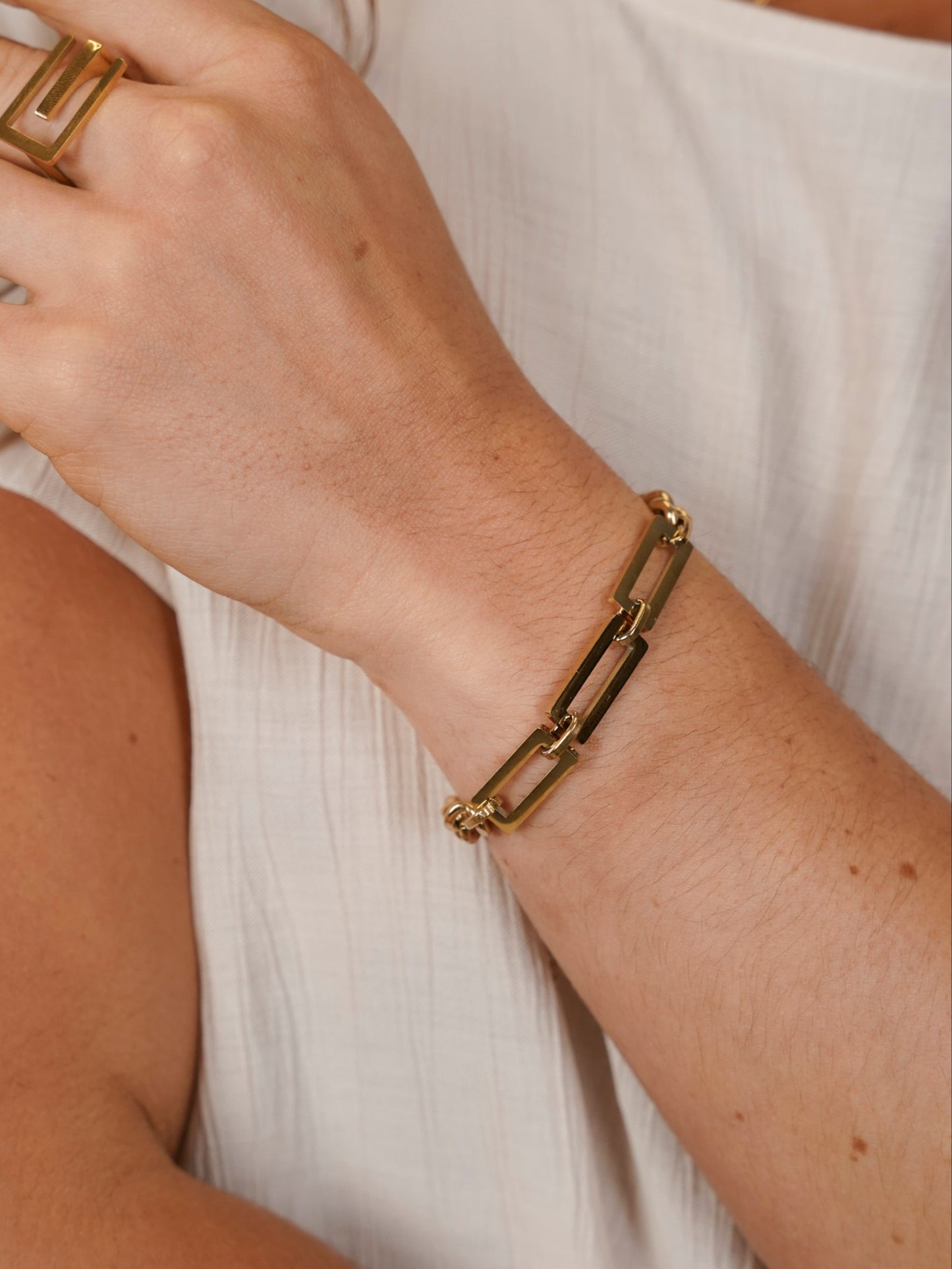 Bracelet maillons dorés