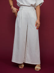 Pantalon rayé effet naturel
