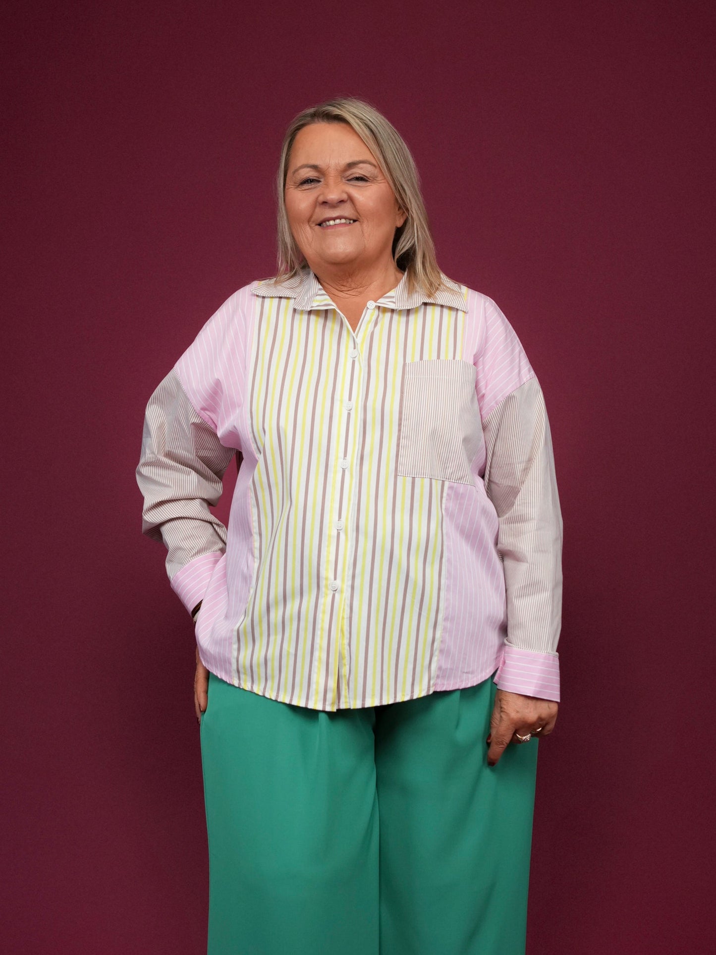 Chemise rayée patchwork - 1524