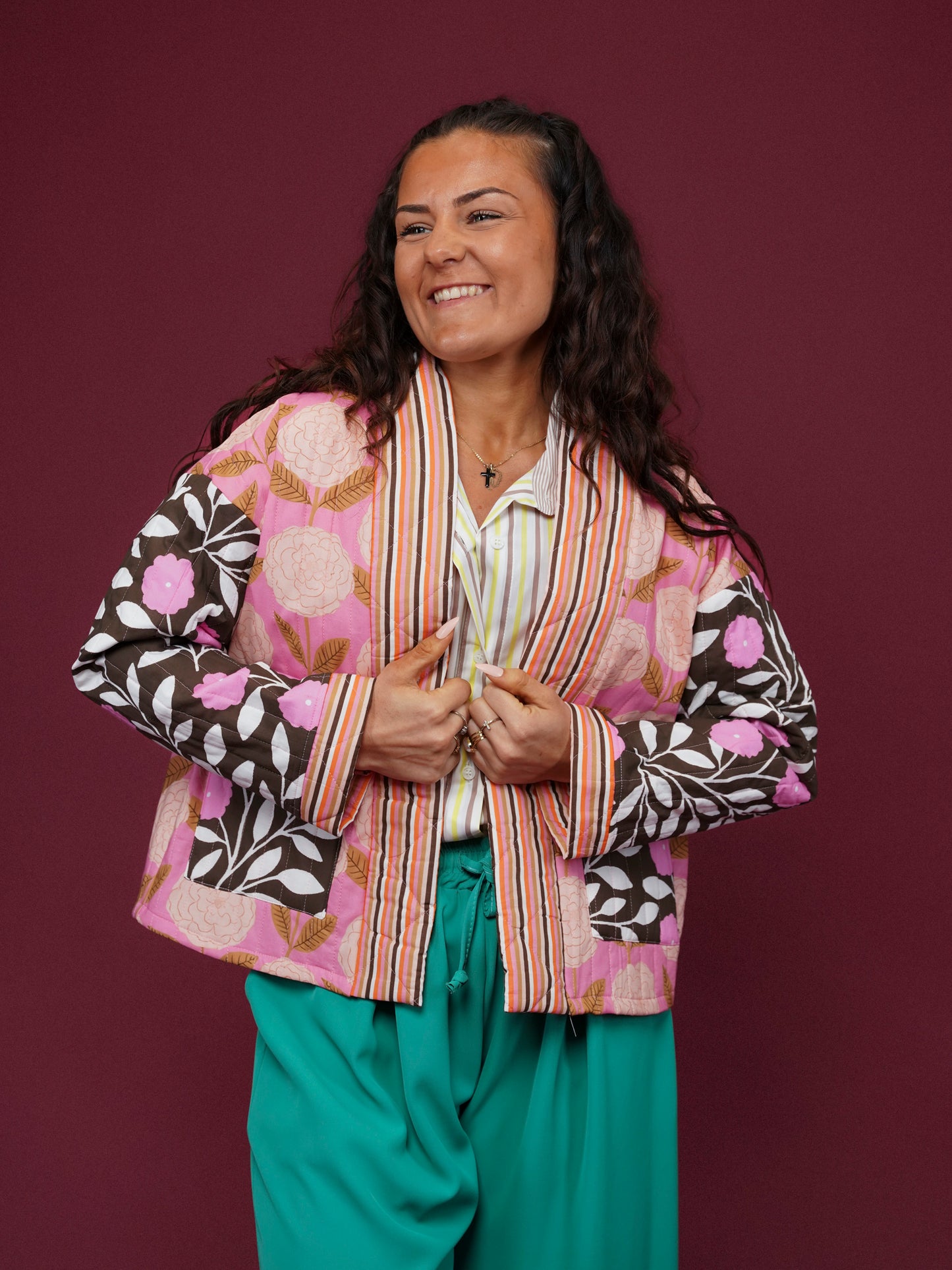 Veste matelassée florale