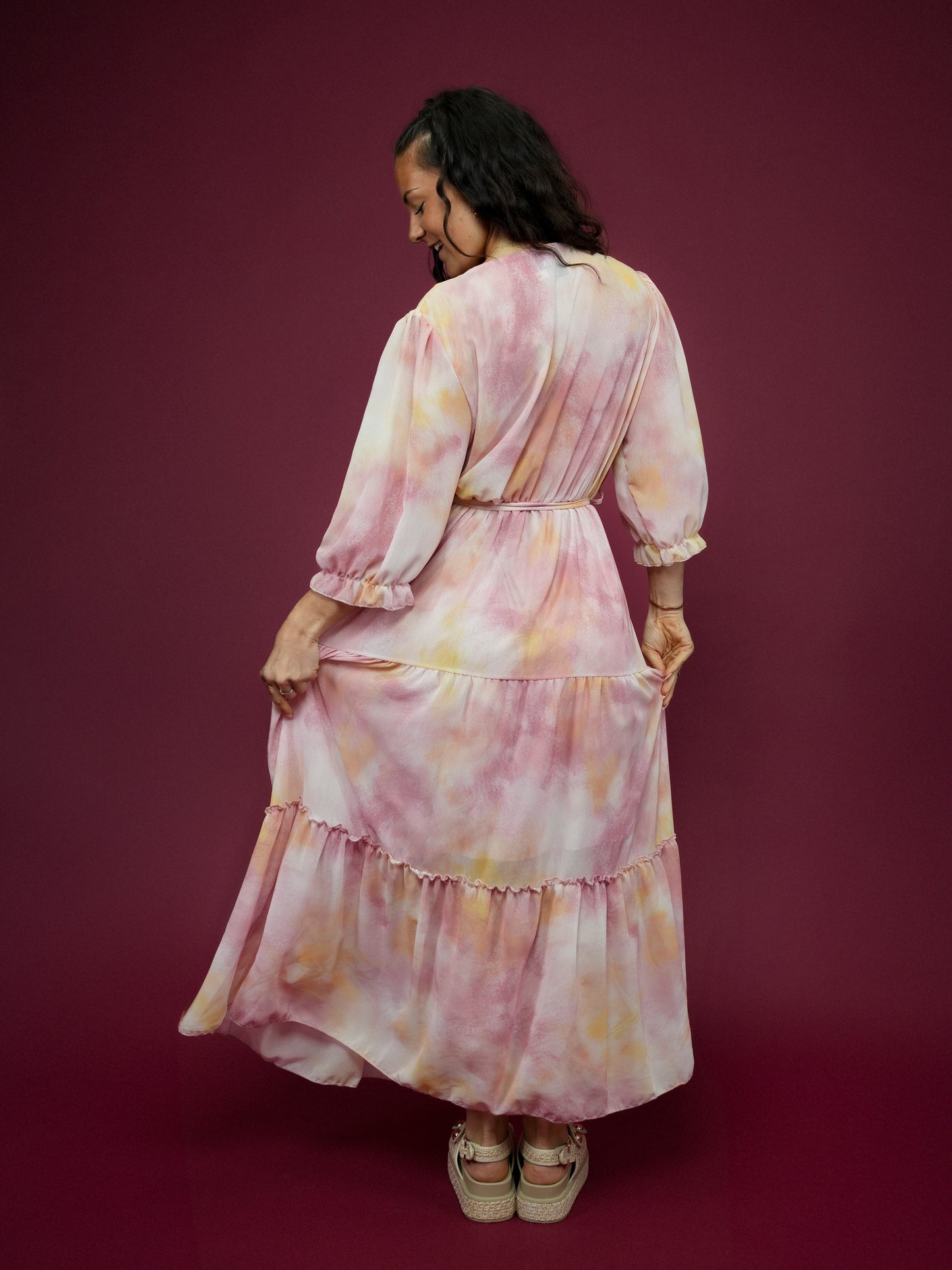 Robe aquarelle rose - 1499
