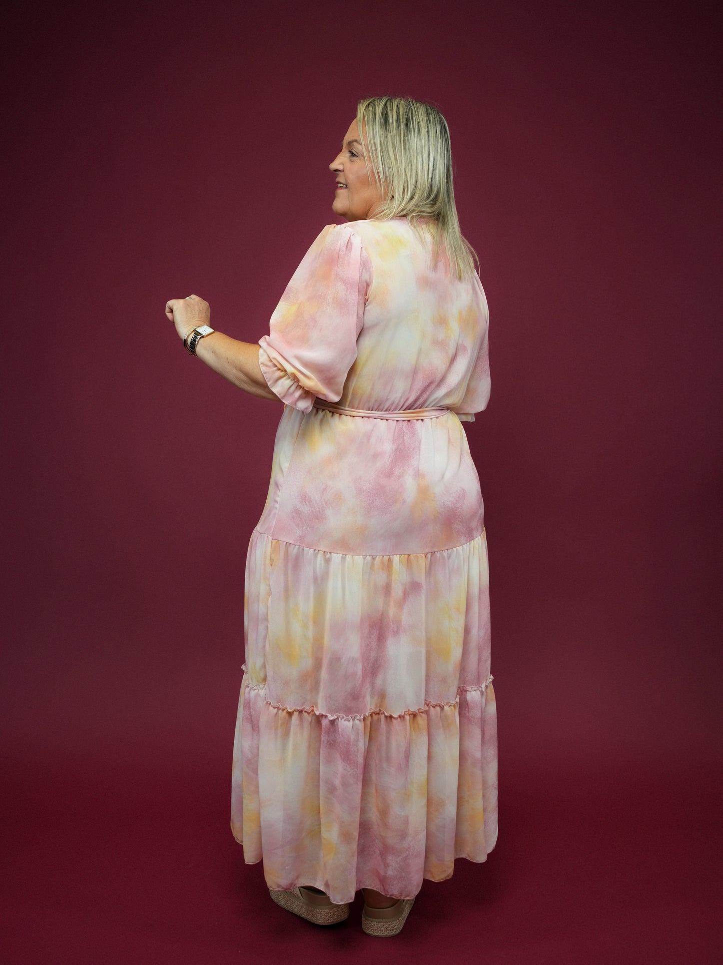 Robe aquarelle rose - 1499
