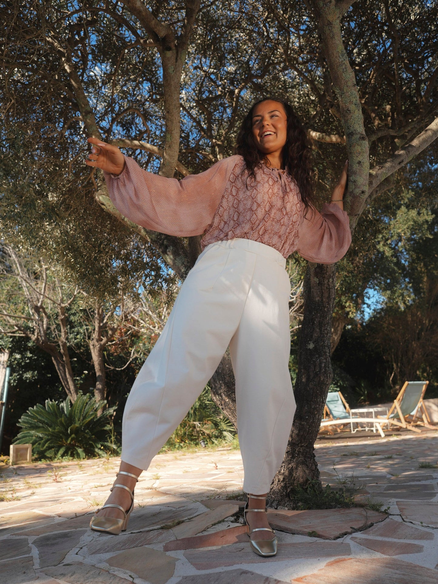 Pantalon japonais crème