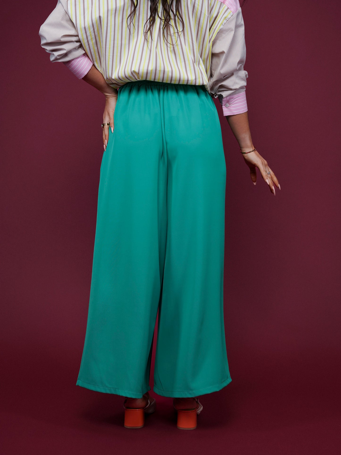 Pantalon large vert - 1610