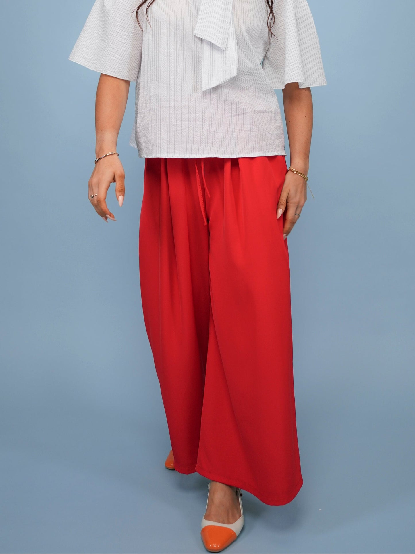 Pantalon large rouge - 1610