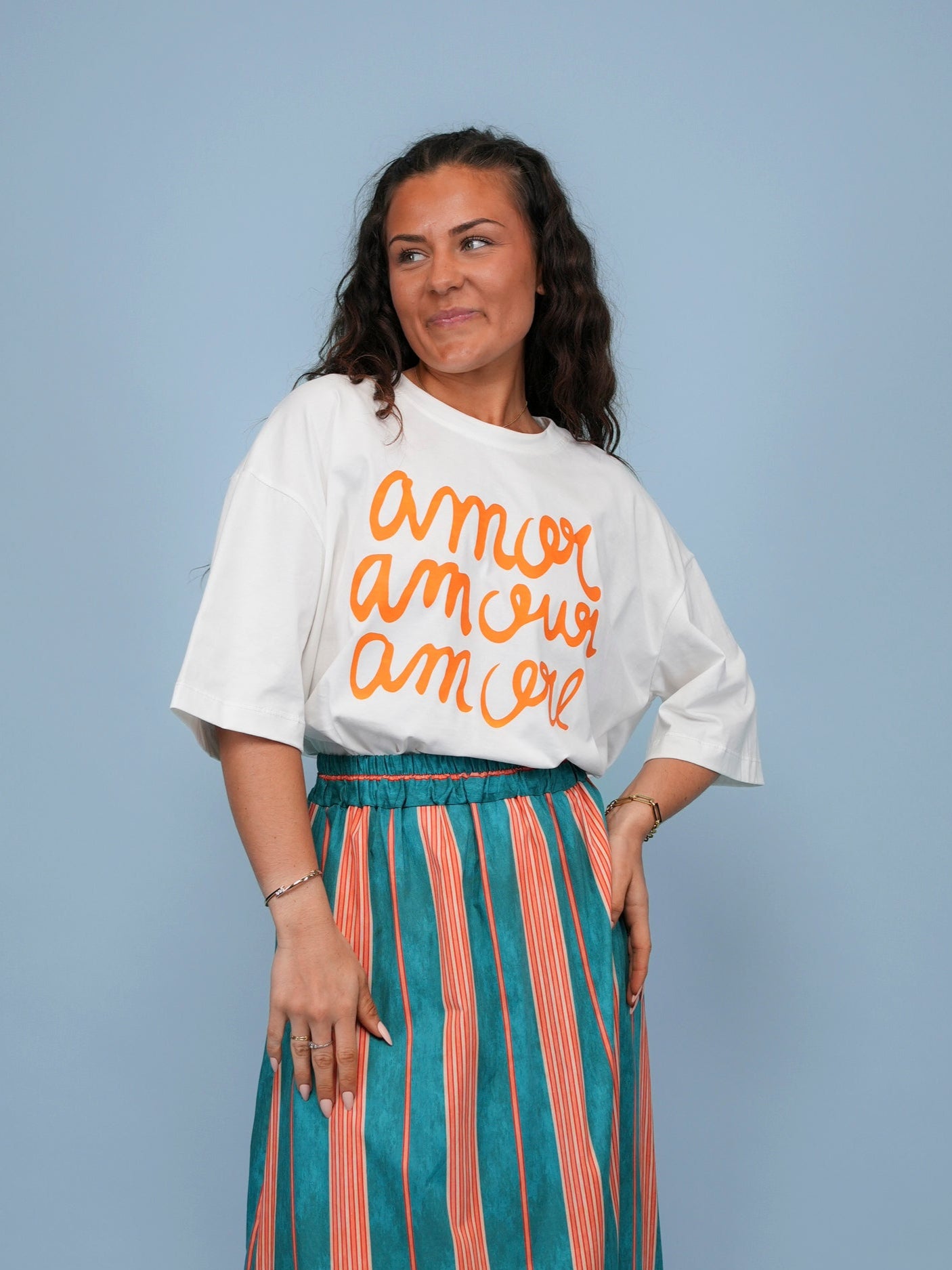 T-shirt amour ecru - 1525