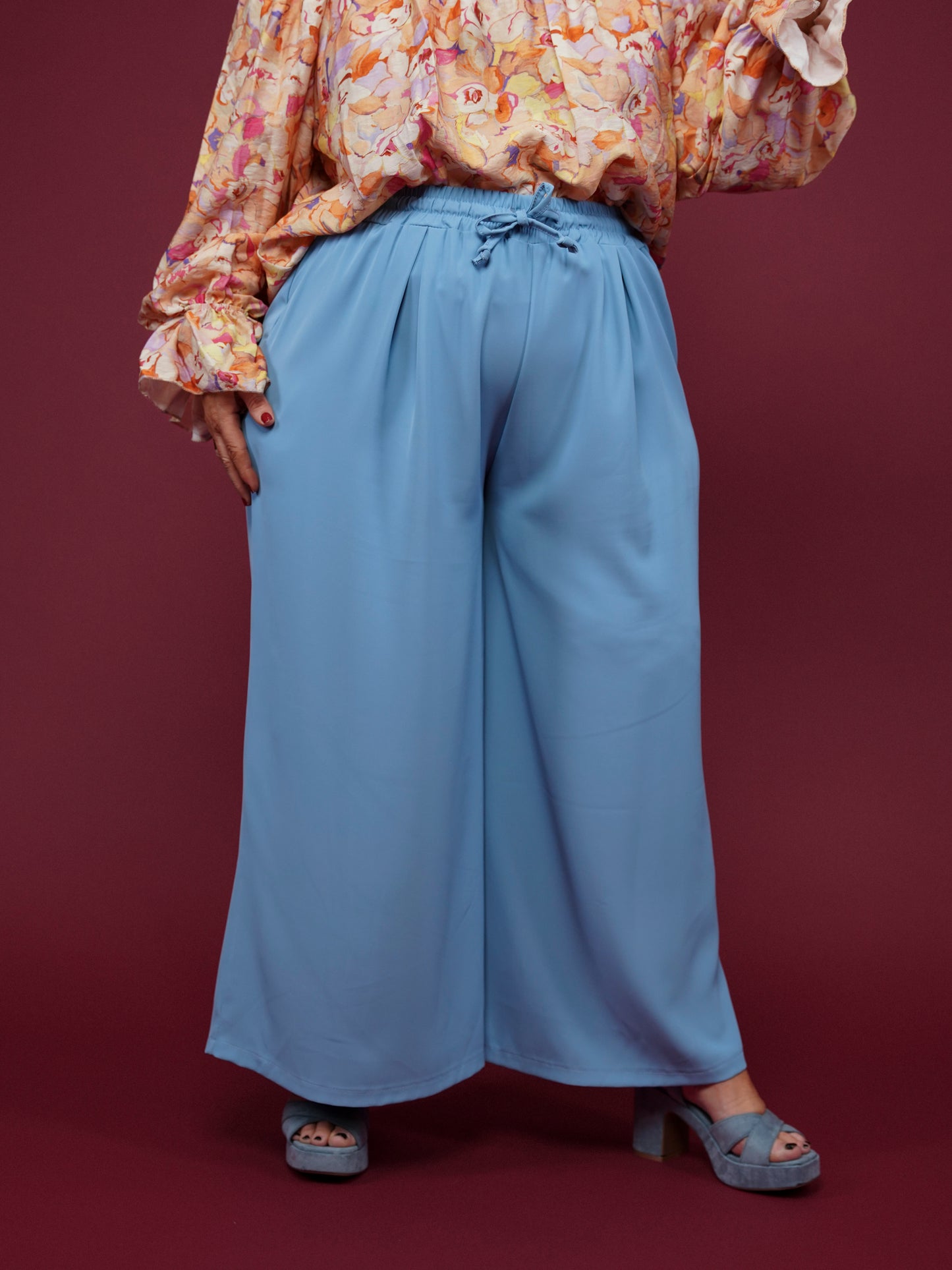 Pantalon large bleu jean