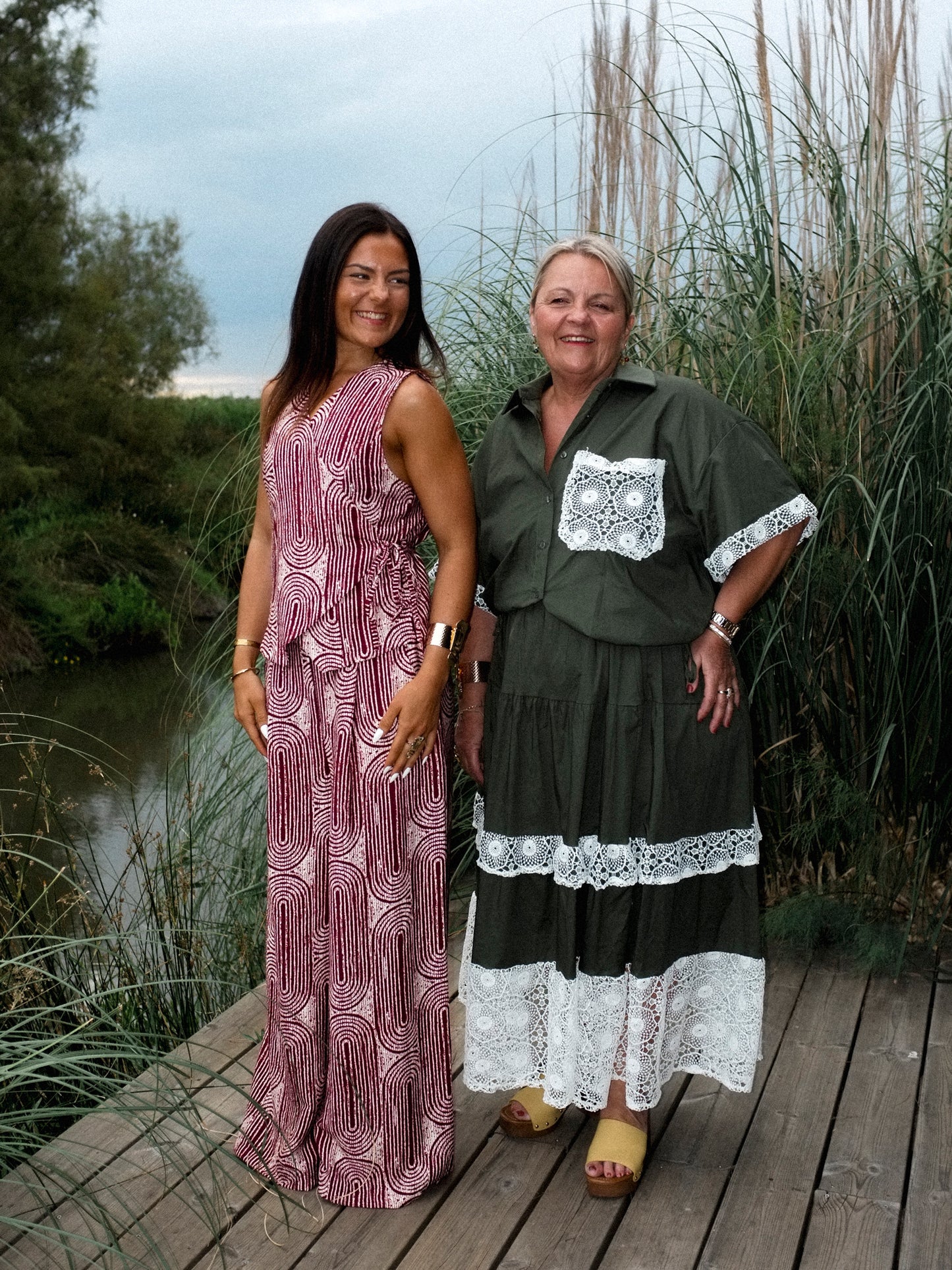 Pantalon fluide à imprimé géométrique