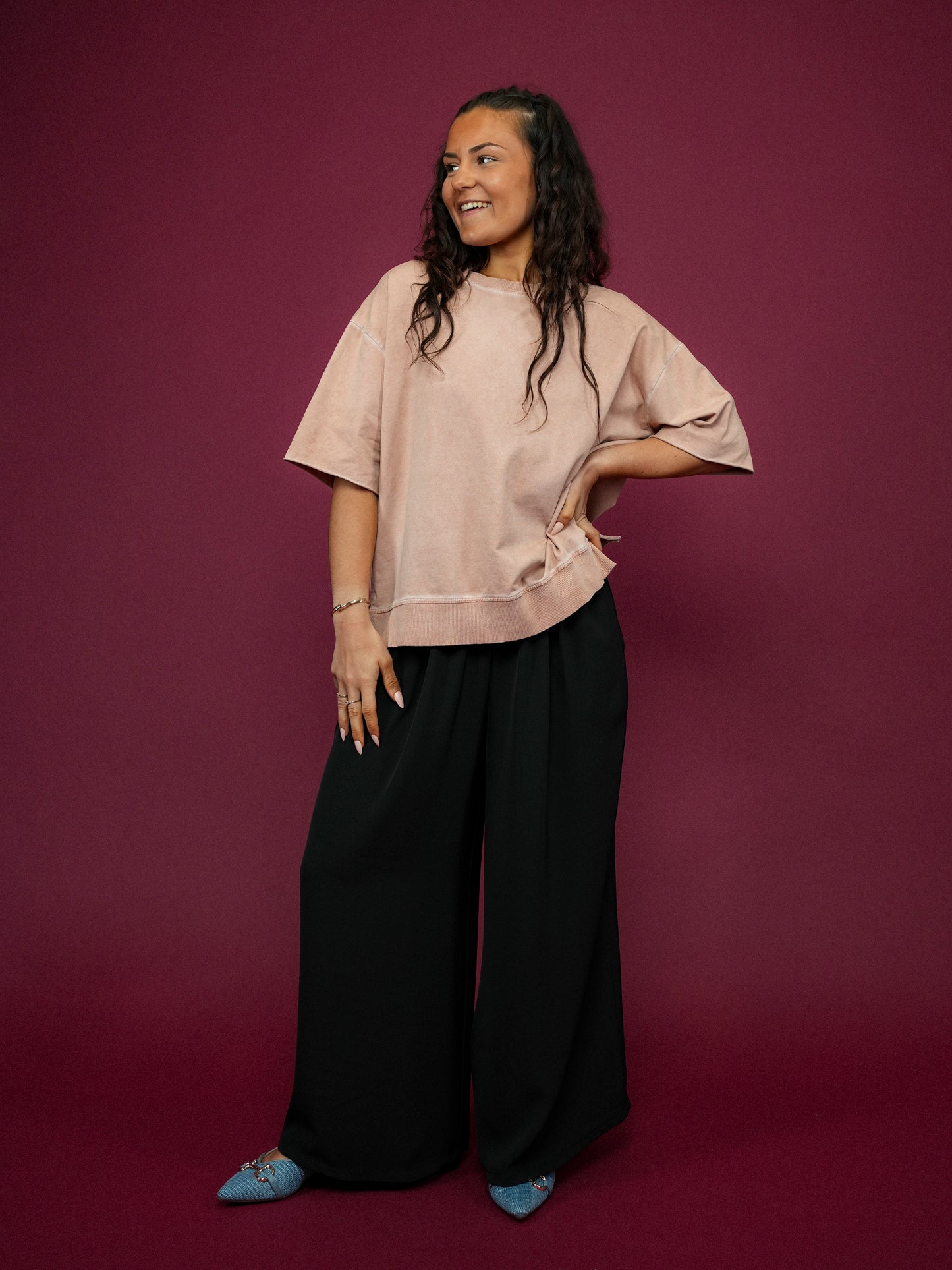 Pantalon large noir