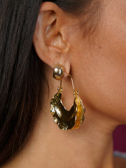 Boucles d’oreilles en feuilles dorées