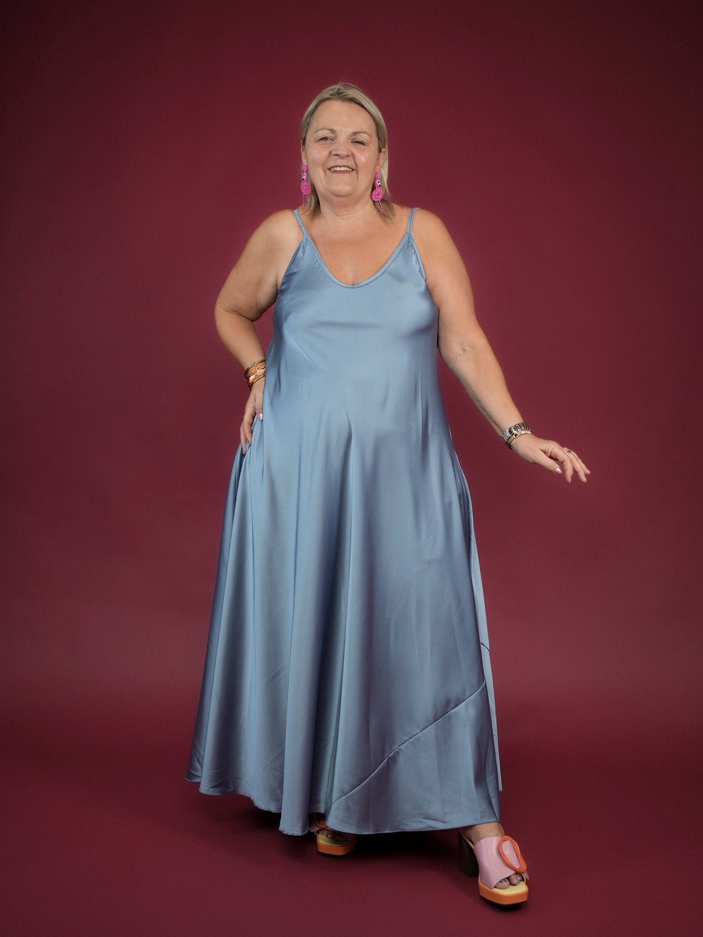 Robe à bretelles bleu jean