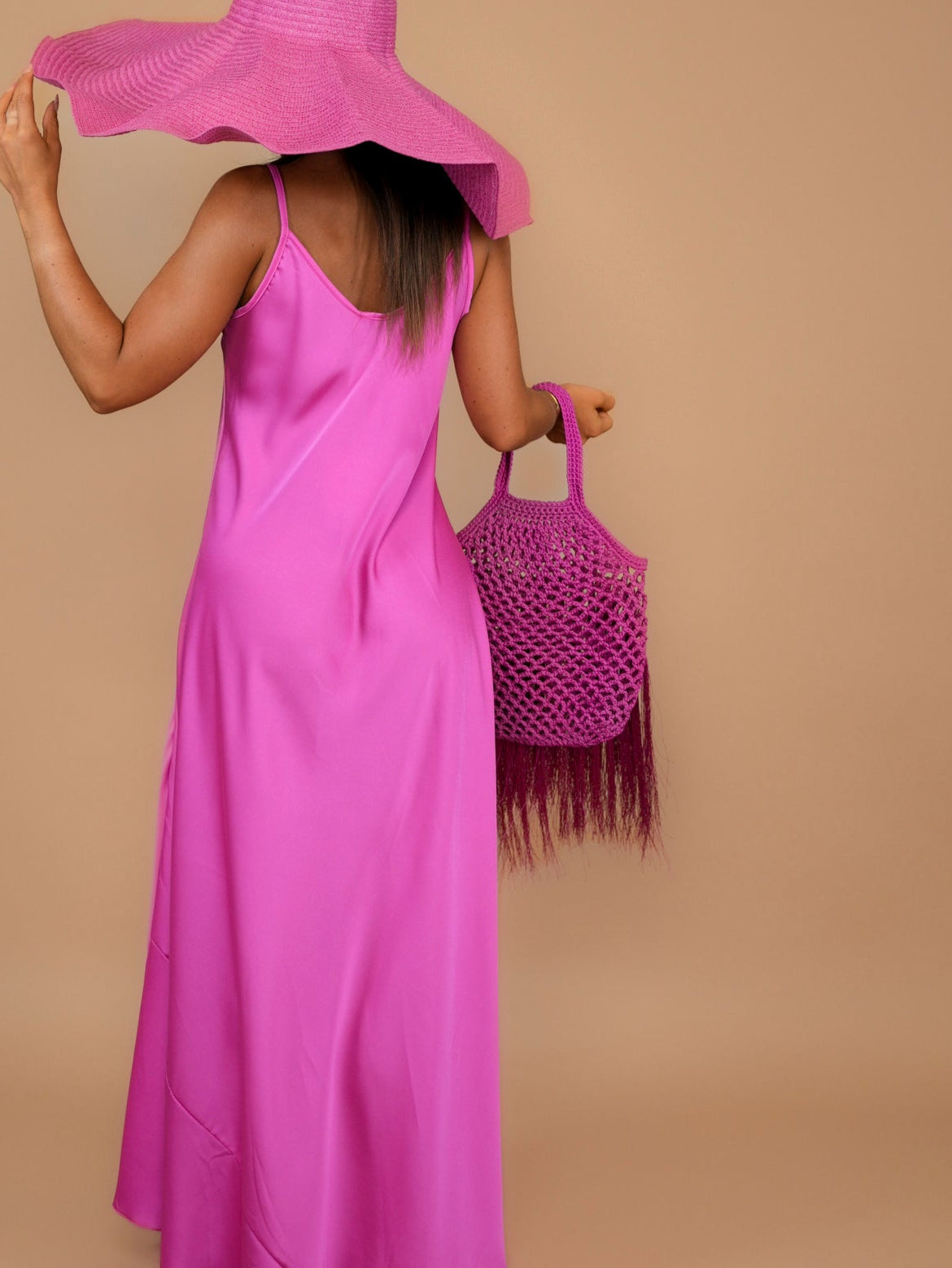 Sac à franges fuchsia