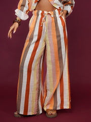 Pantalon à rayures colorées
