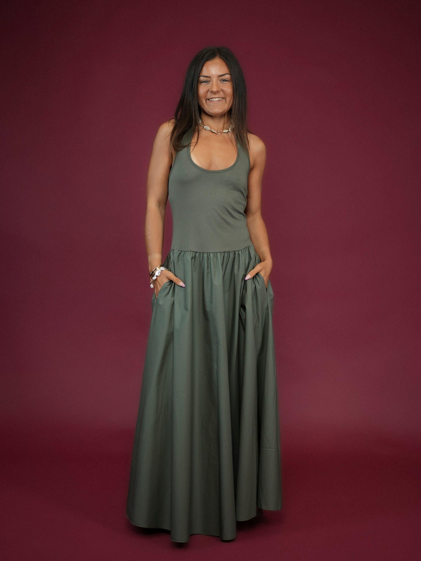Robe débardeur kaki