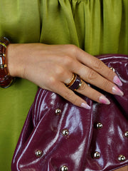 Bague prune et dorée