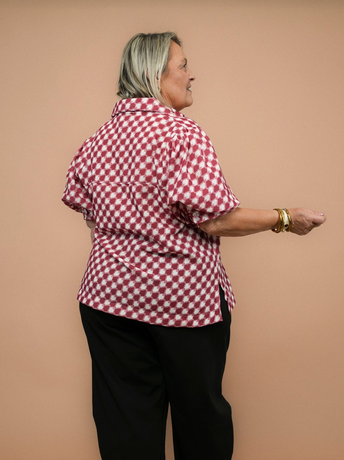 Chemisier vichy rouge - 1493