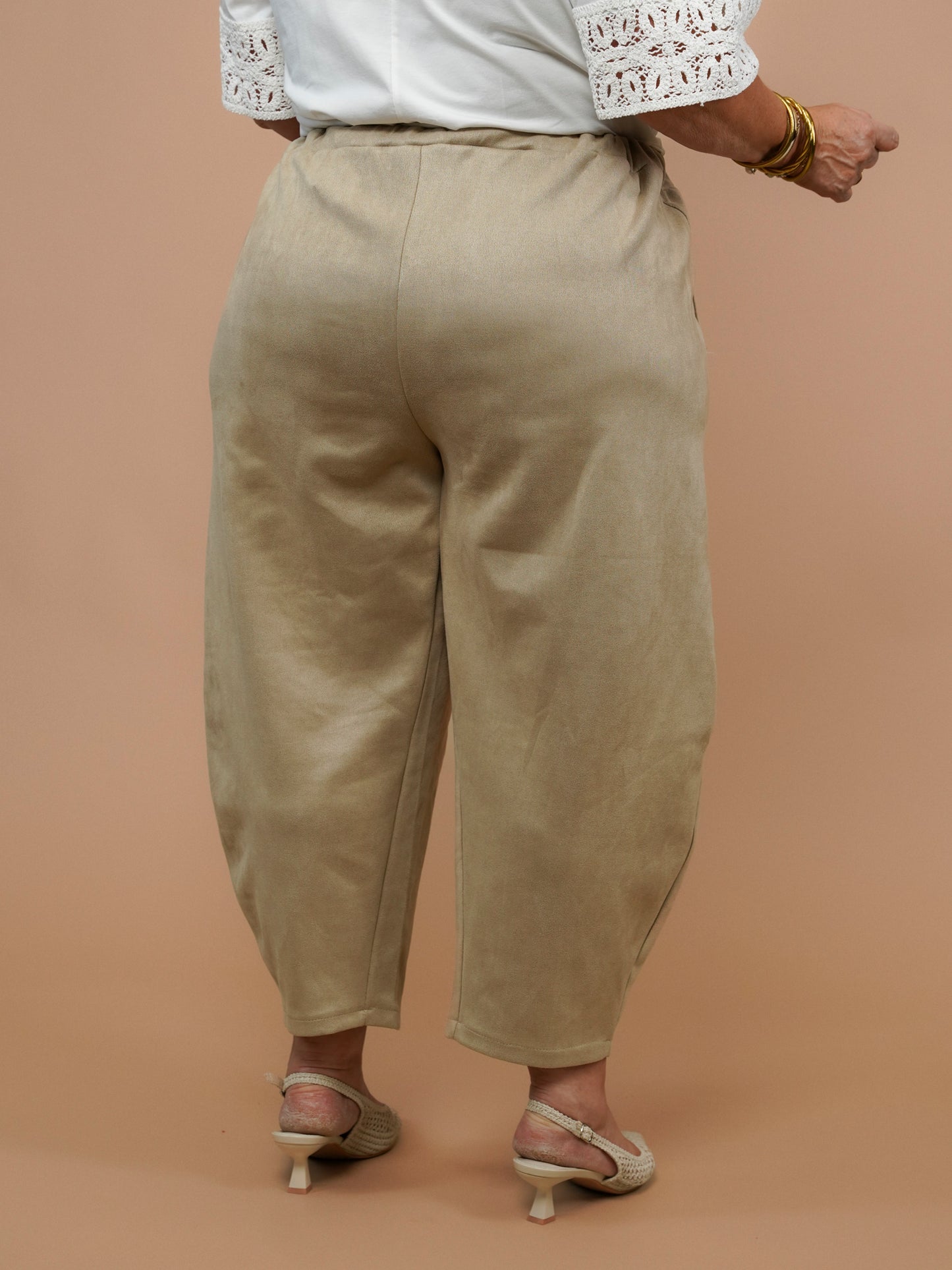 Pantalon japonais suédine camel